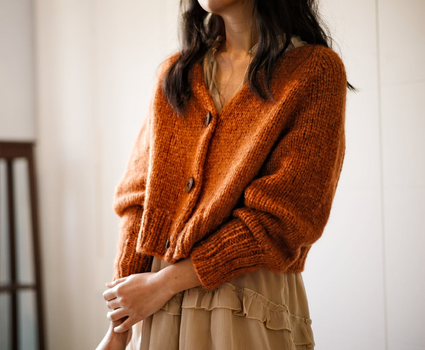 Oversized Chunky Button Cardigan Knitting Pattern