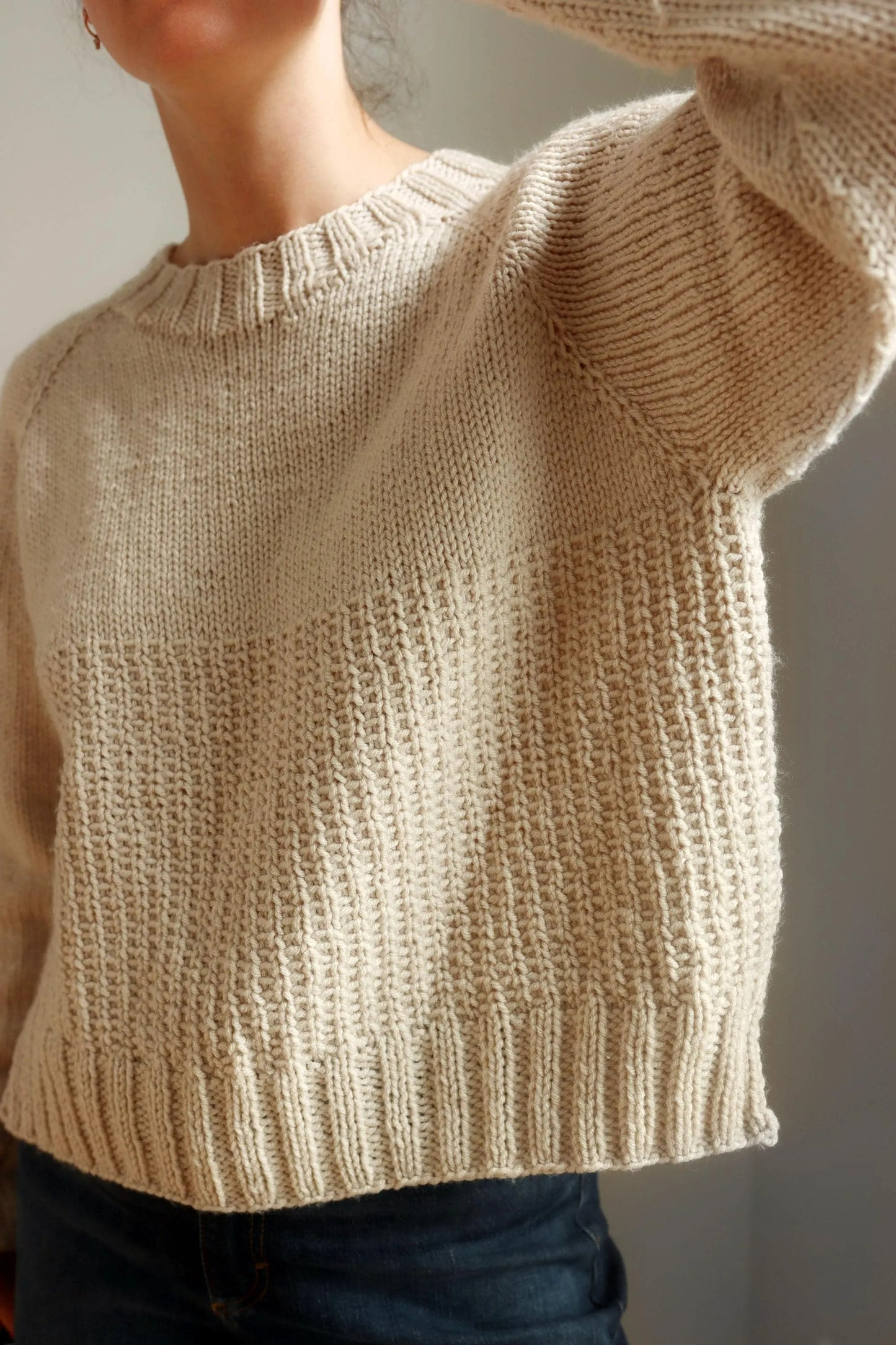 Cozy Textured Yoke Jumper Knitting Pattern