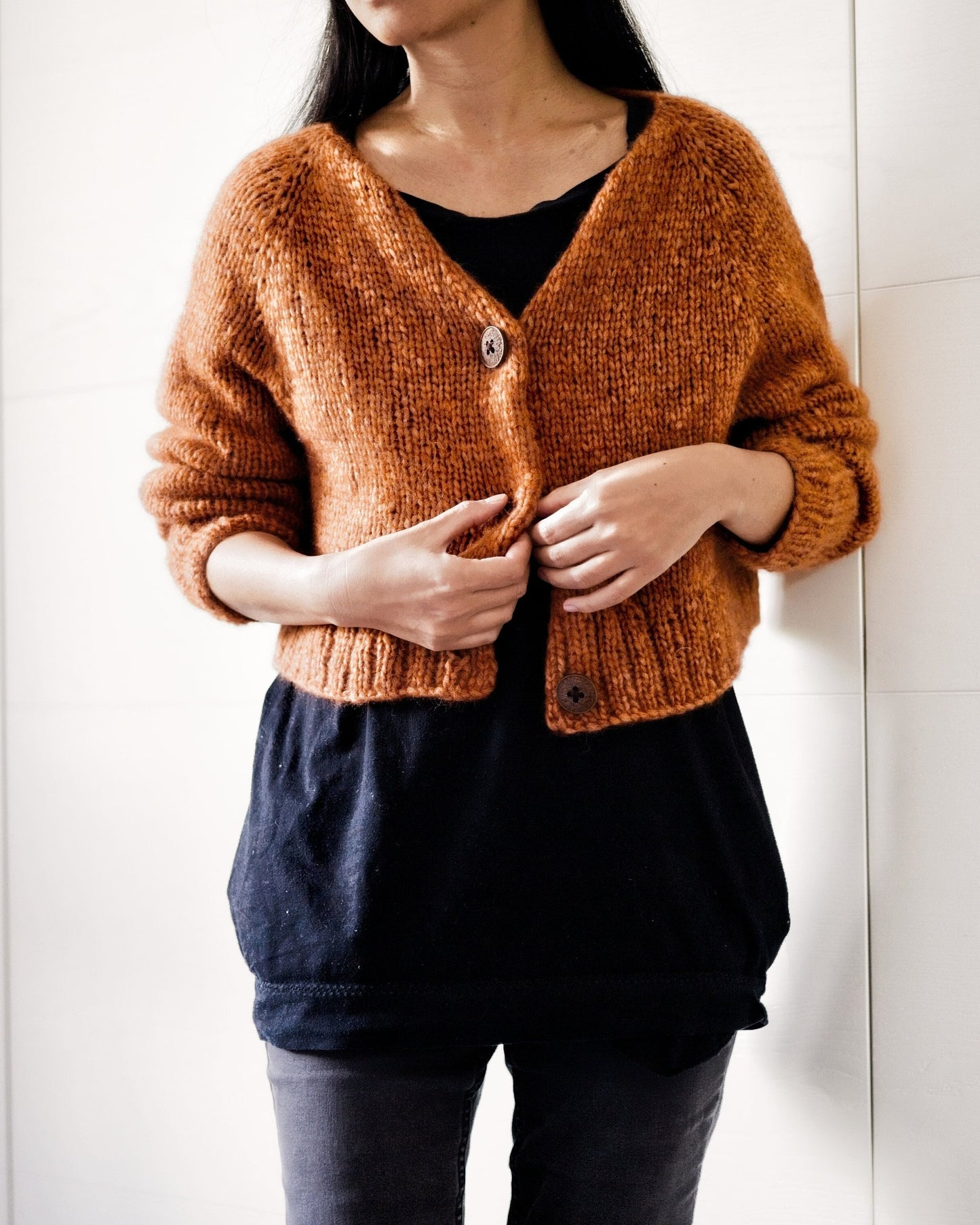 Oversized Chunky Button Cardigan Knitting Pattern