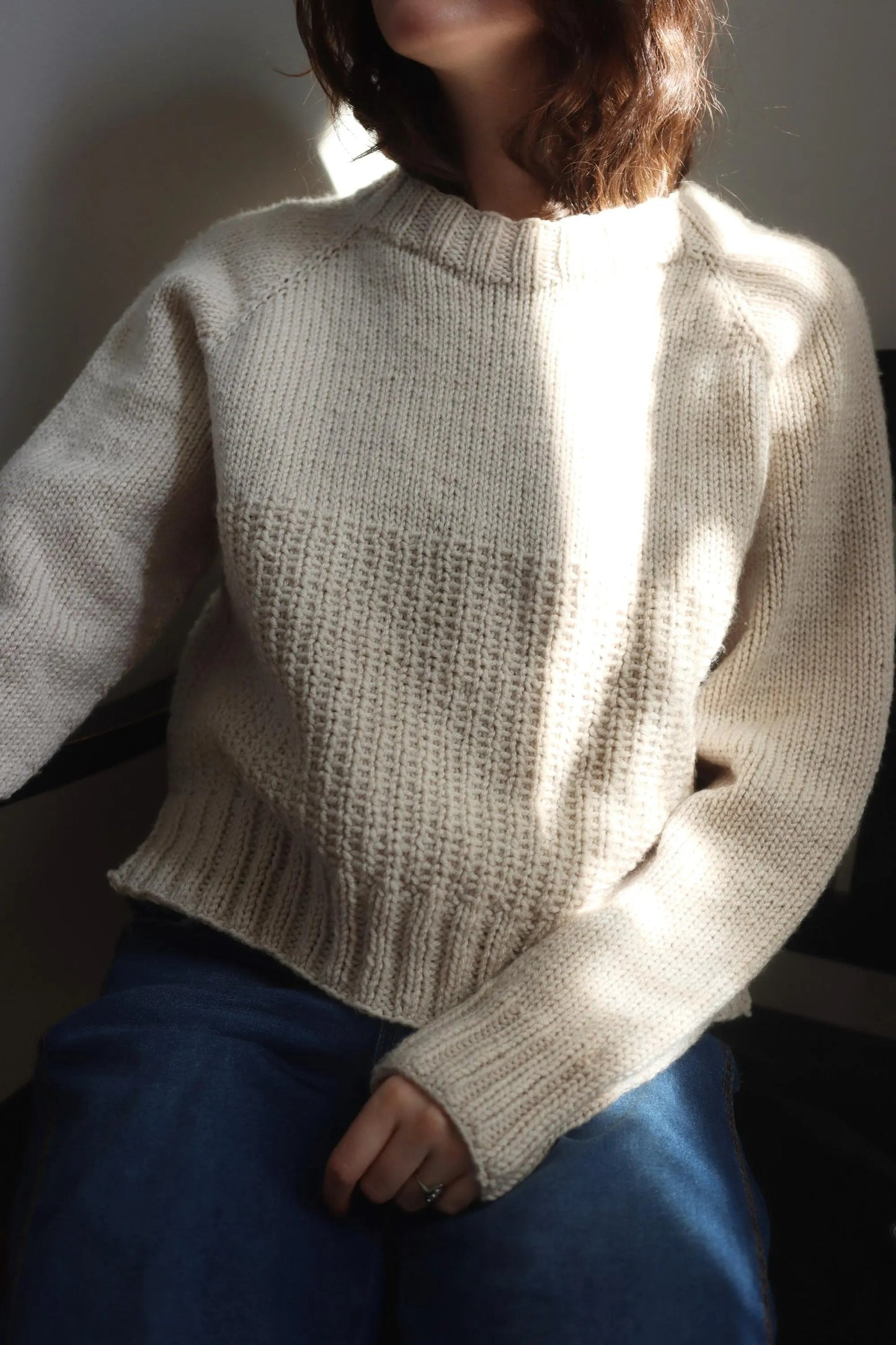 Cozy Textured Yoke Jumper Knitting Pattern