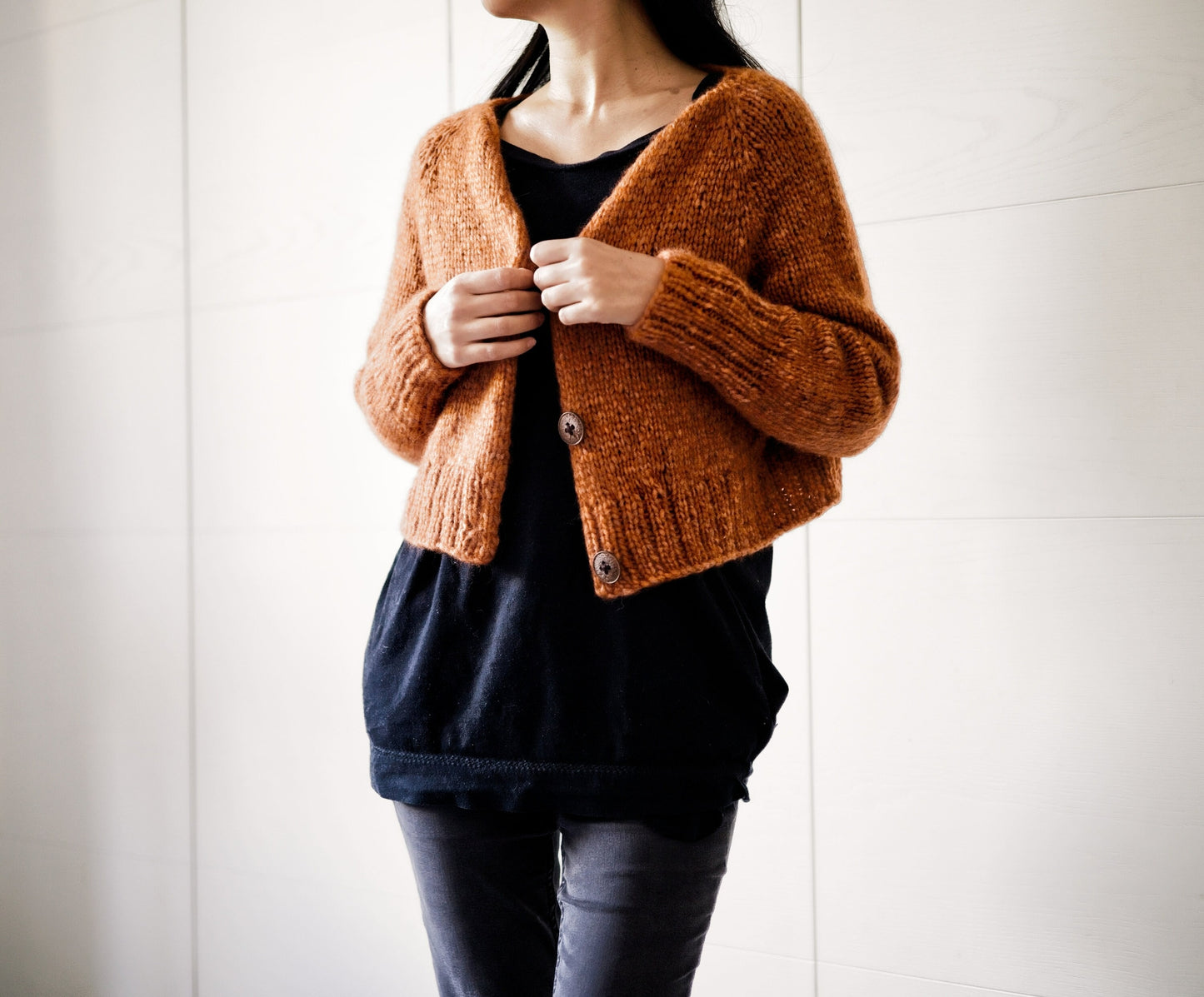 Oversized Chunky Button Cardigan Knitting Pattern