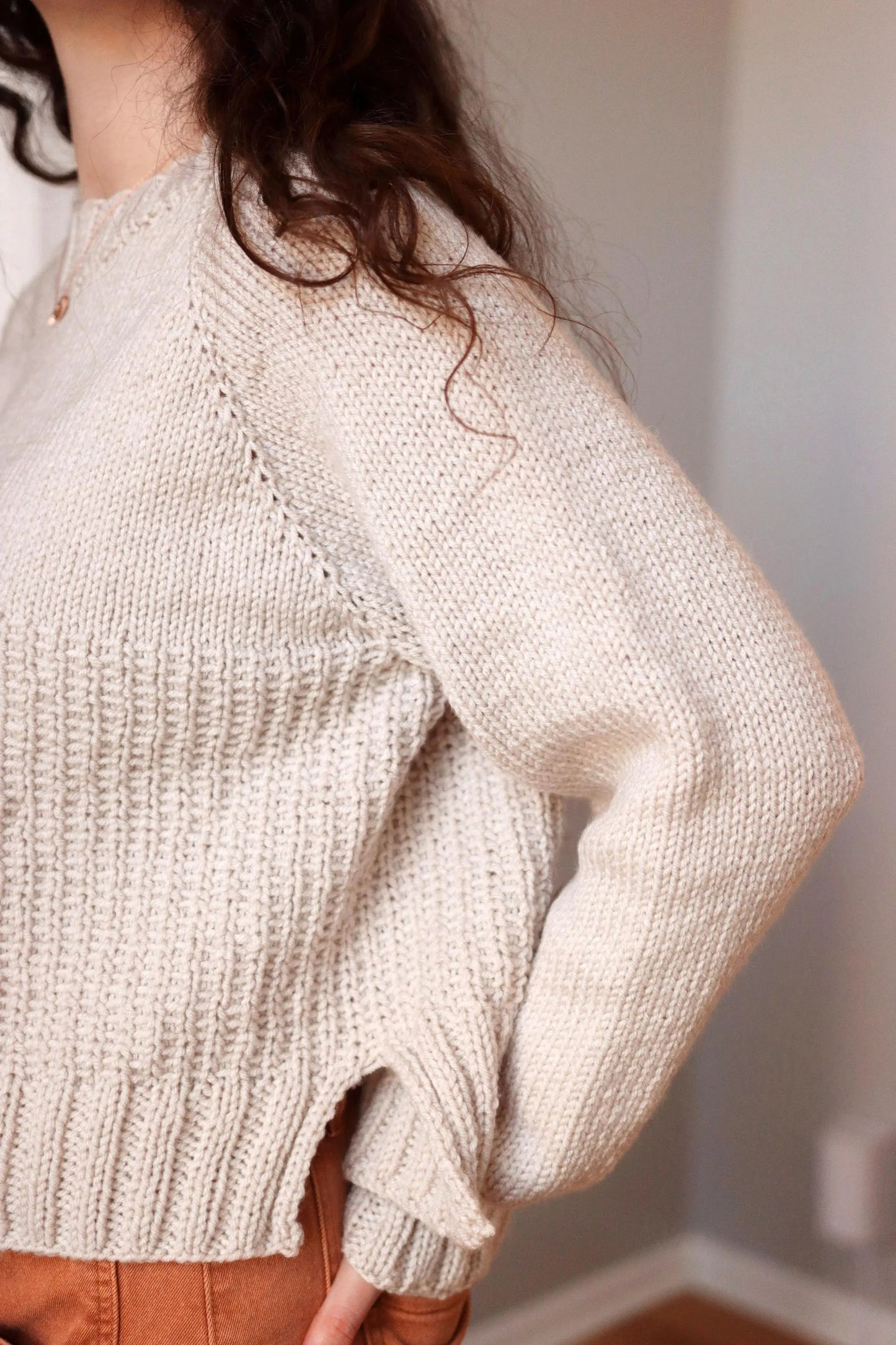 Cozy Textured Yoke Jumper Knitting Pattern