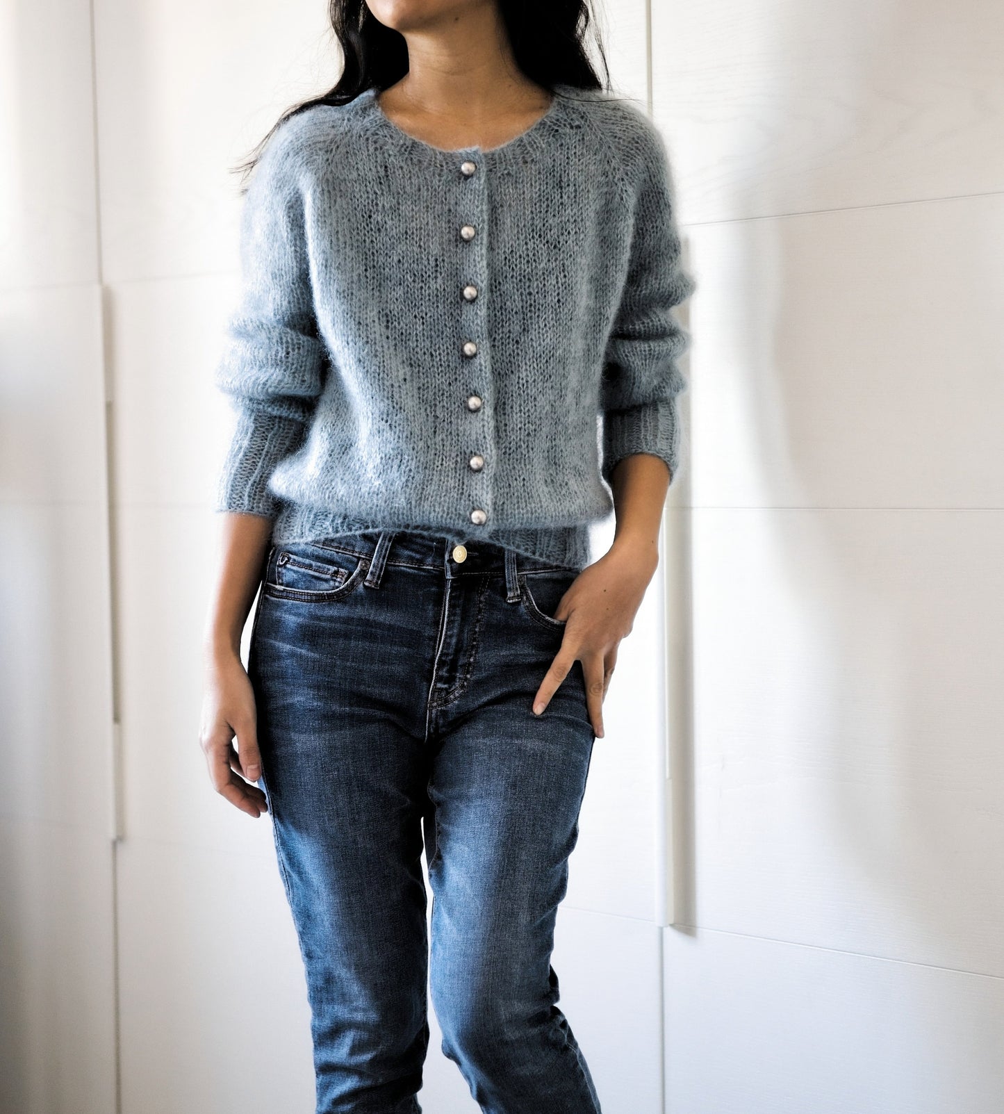 Soft Mohair Raglan Cardigan Knitting Pattern