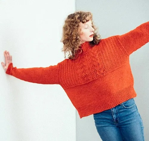 Classic Sweater in Guernsey Style Knitting Pattern