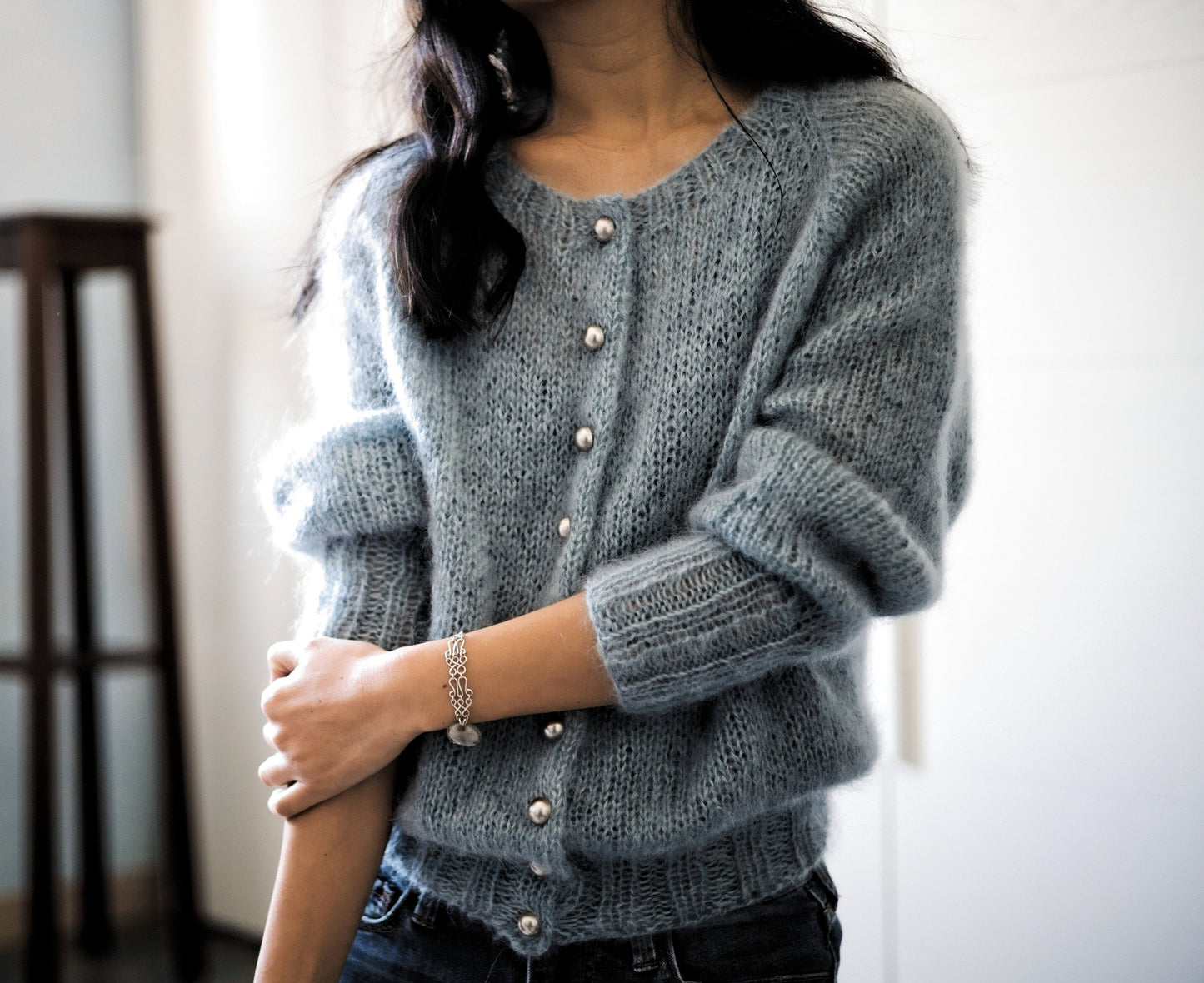 Soft Mohair Raglan Cardigan Knitting Pattern