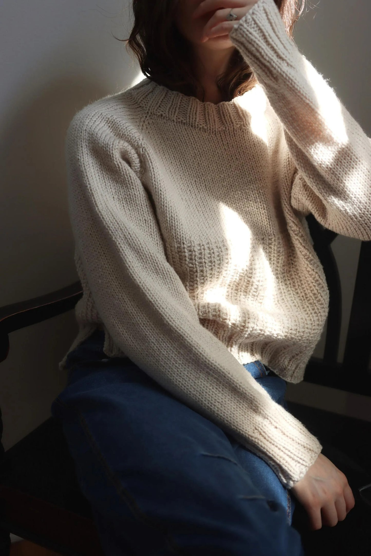 Cozy Textured Yoke Jumper Knitting Pattern