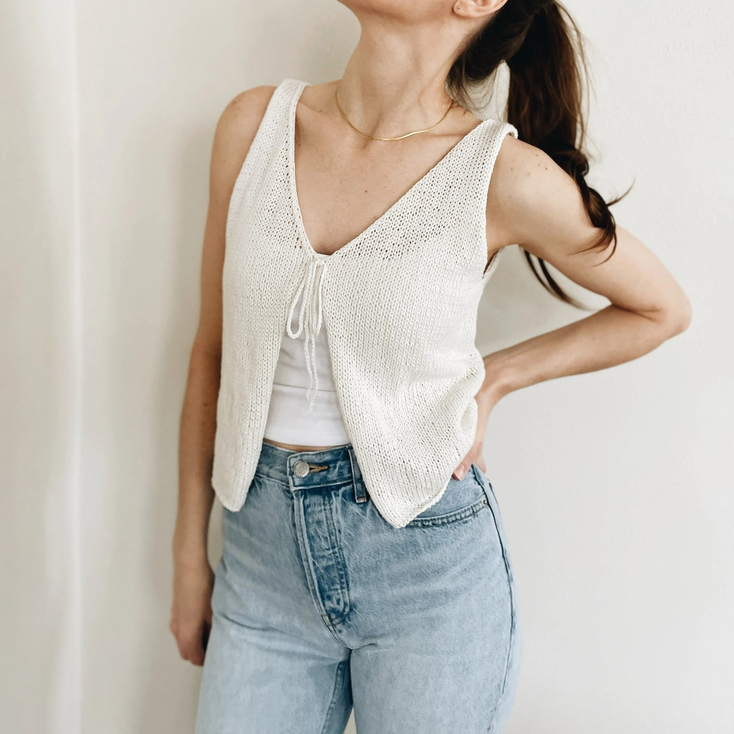 Elegant Relaxed Silhouette Knit Top Knitting Pattern