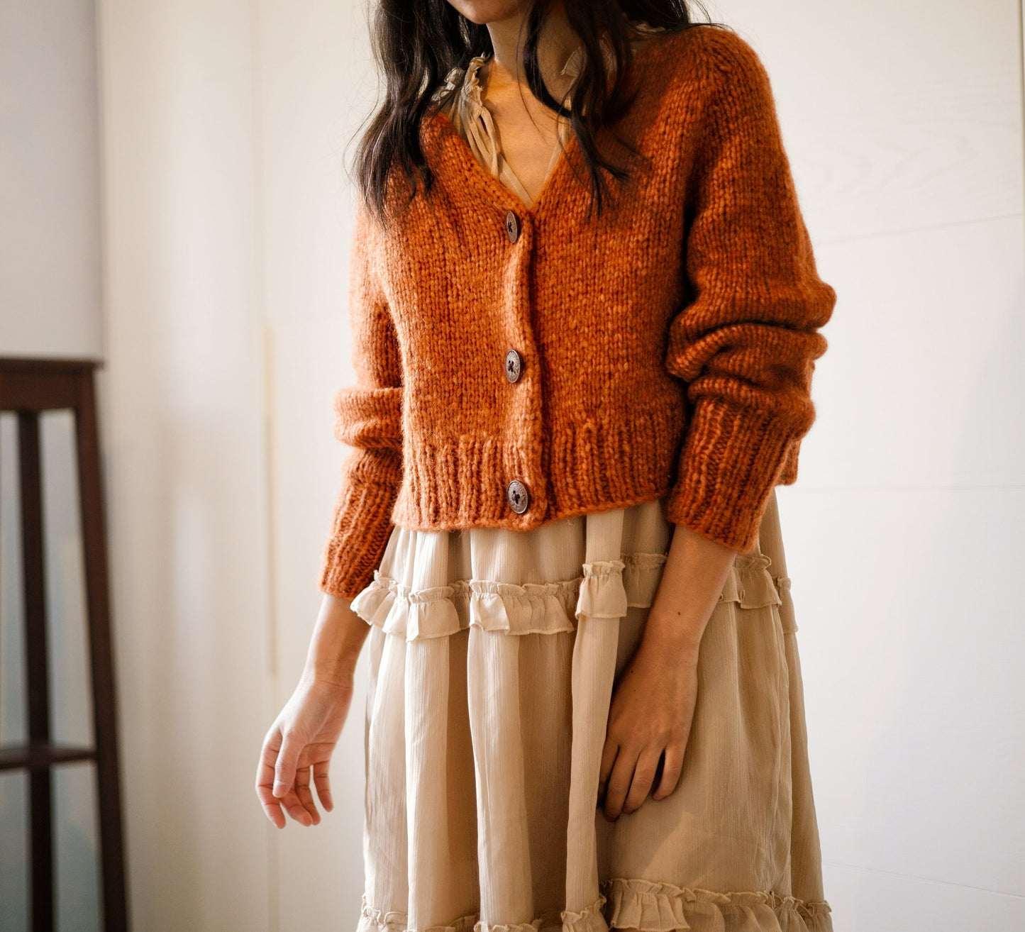 Oversized Chunky Button Cardigan Knitting Pattern