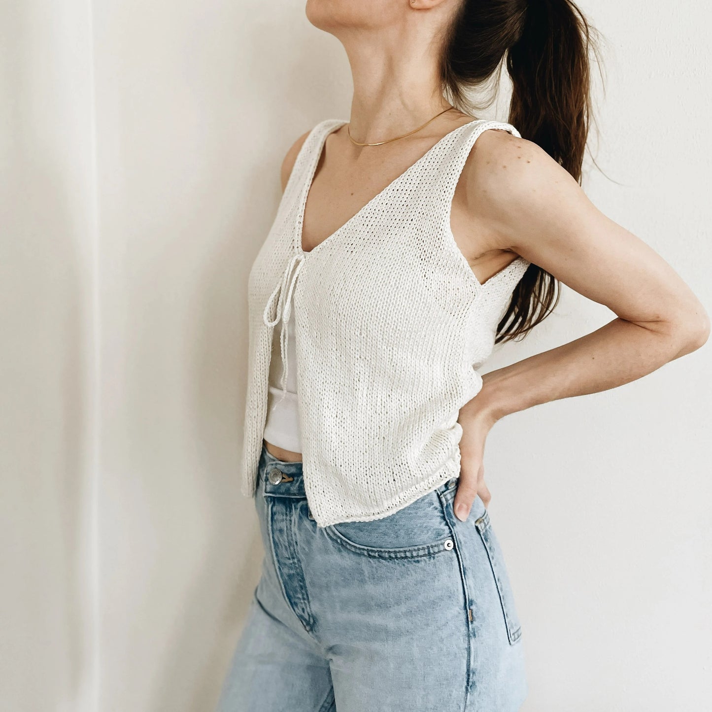 Elegant Relaxed Silhouette Knit Top Knitting Pattern