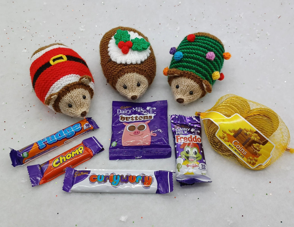 Festive Woodland Hedgehog Gift Bag Knitting Pattern