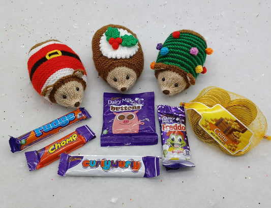 Festive Woodland Hedgehog Gift Bag Knitting Pattern