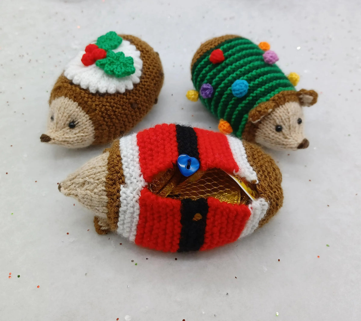Festive Woodland Hedgehog Gift Bag Knitting Pattern