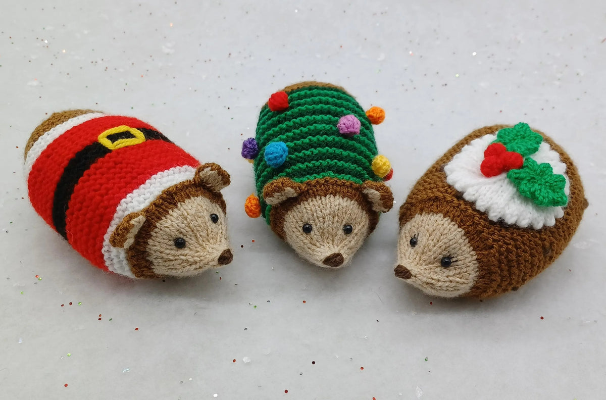 Festive Woodland Hedgehog Gift Bag Knitting Pattern