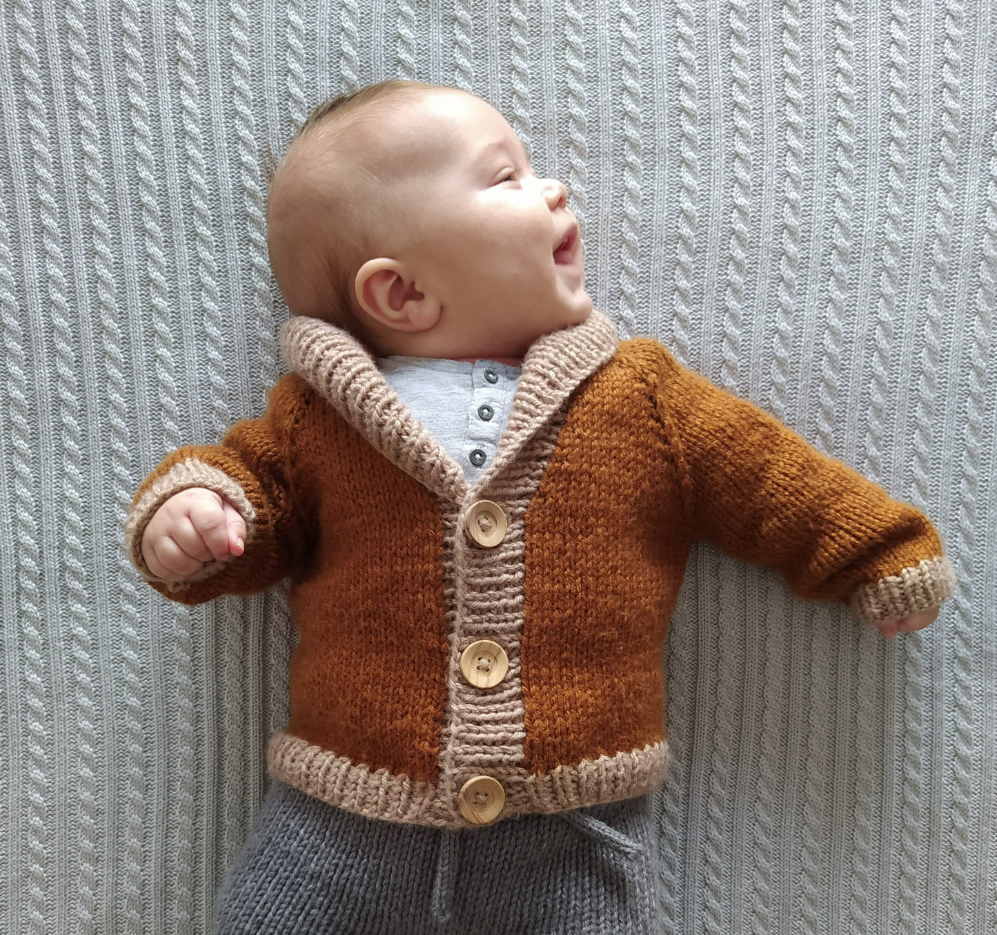 Classic Collar Buttoned Cardigan Knitting Pattern