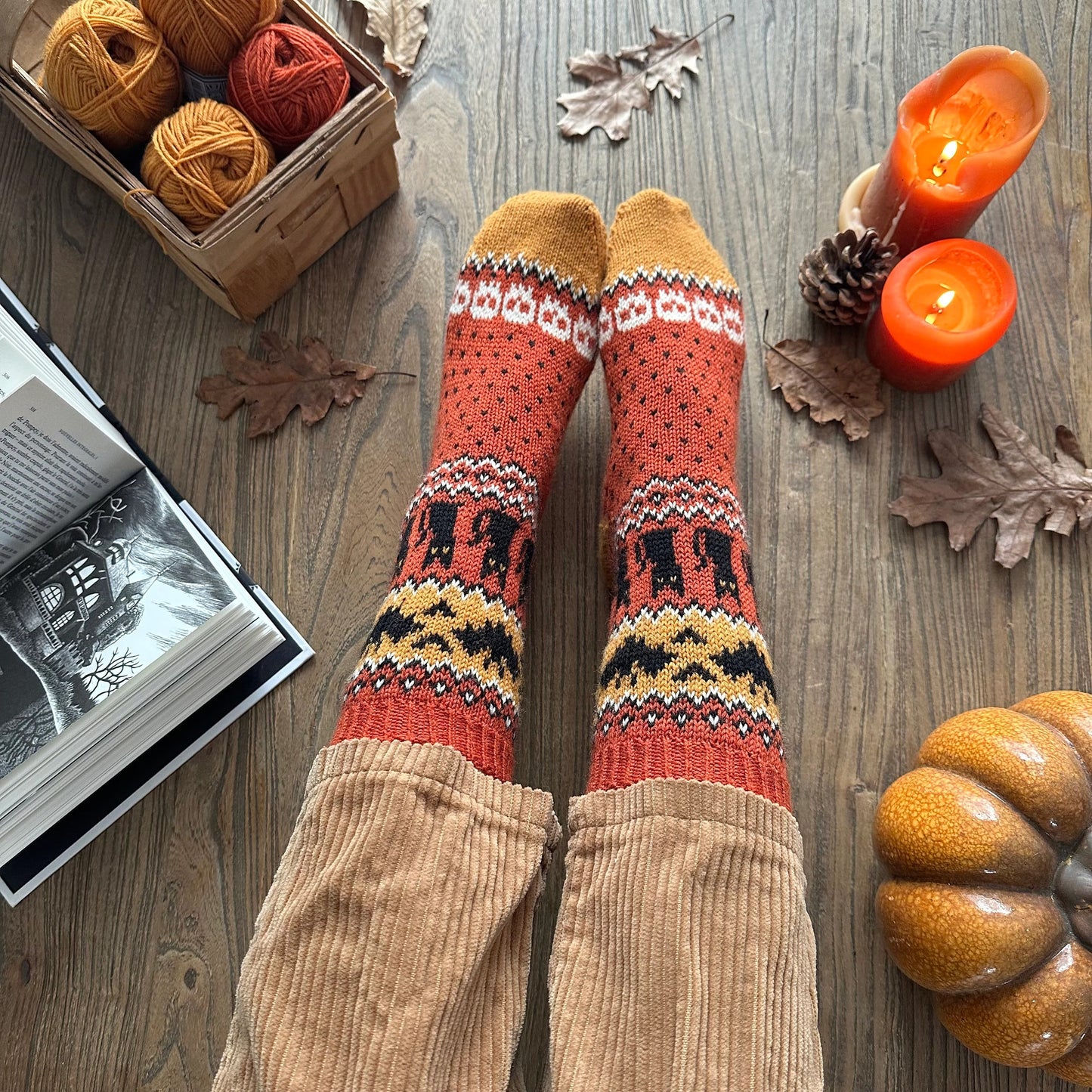 Midnight Creature Colorwork Socks Knitting Pattern