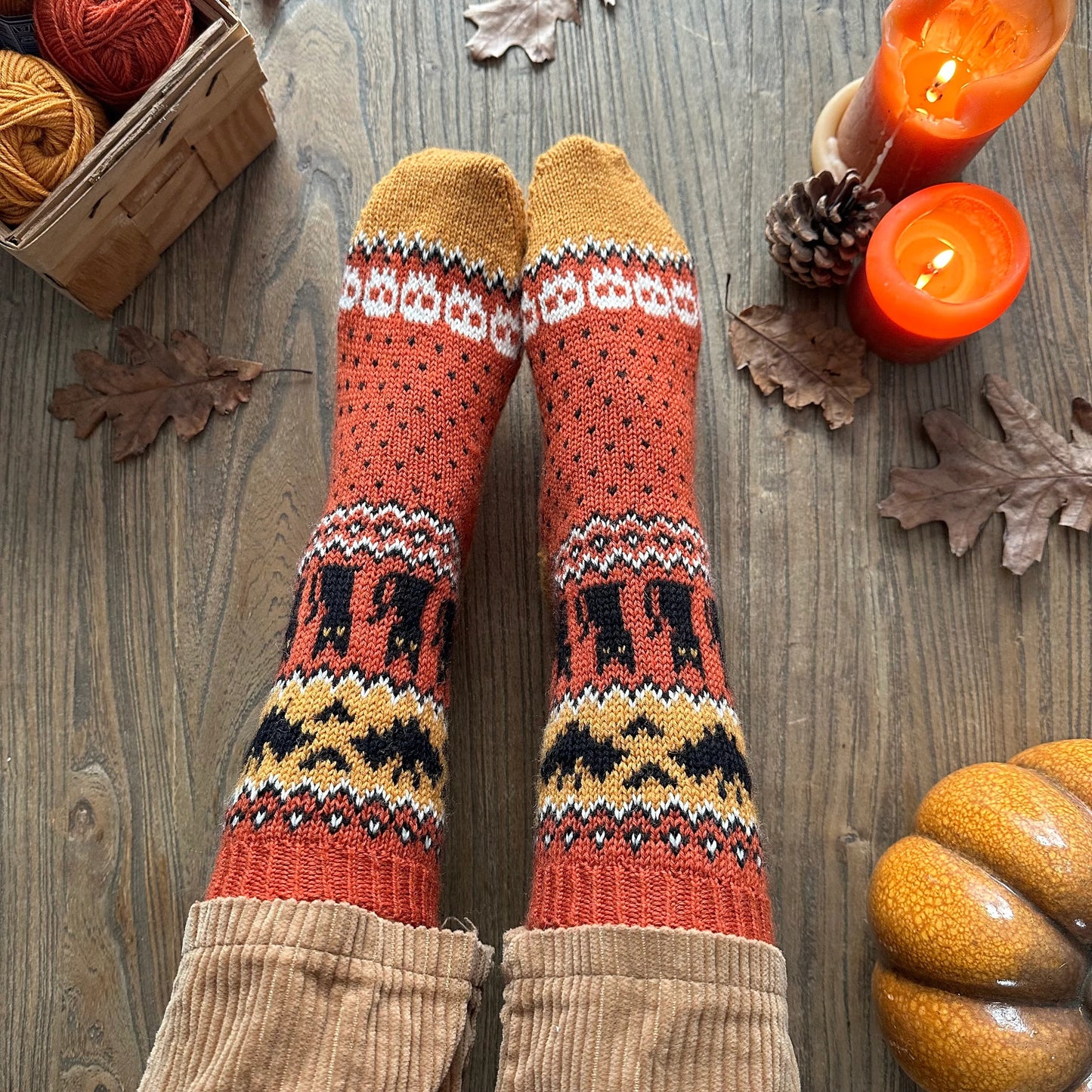 Midnight Creature Colorwork Socks Knitting Pattern