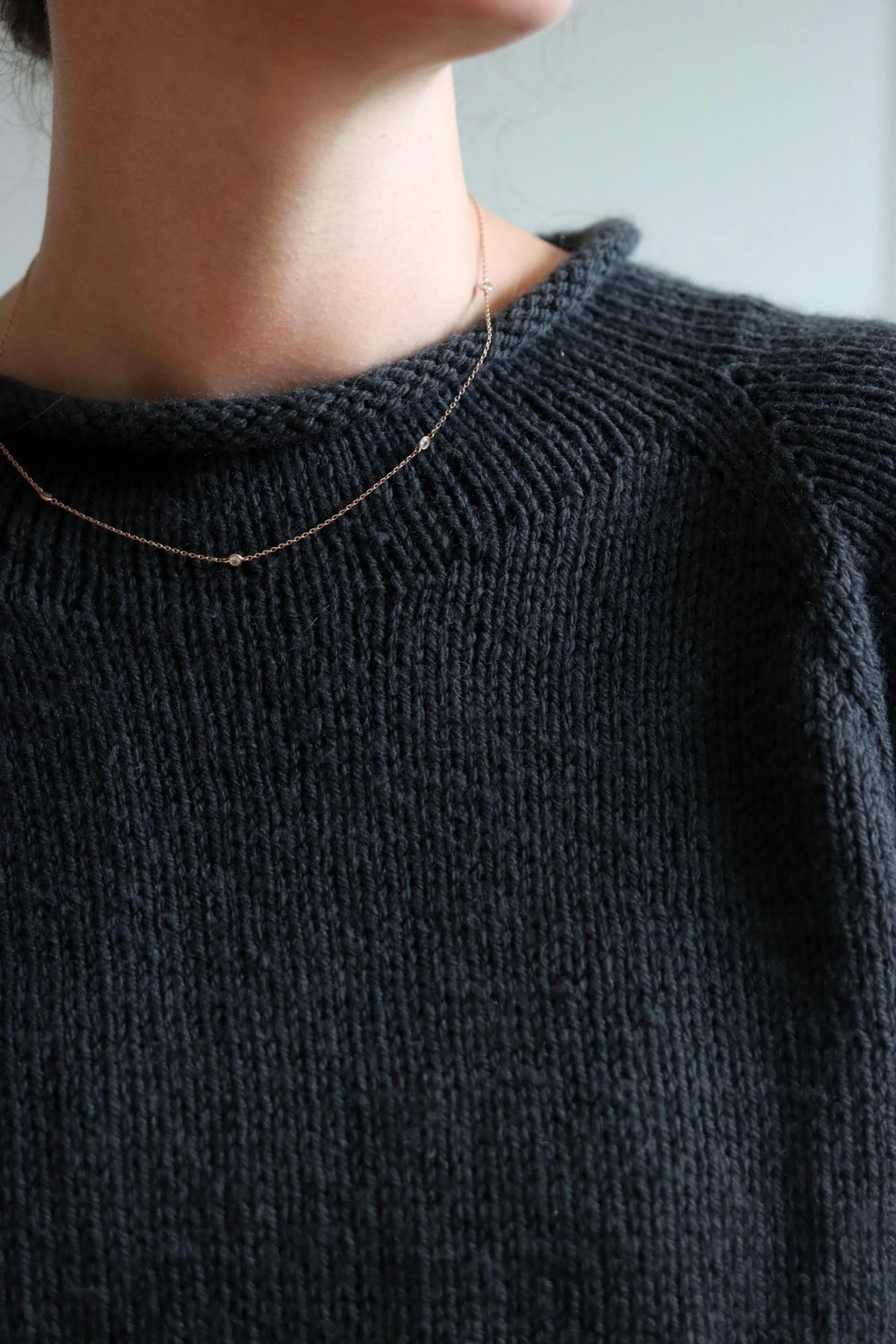 Easy Funnel Neck Raglan Pullover Knitting Pattern