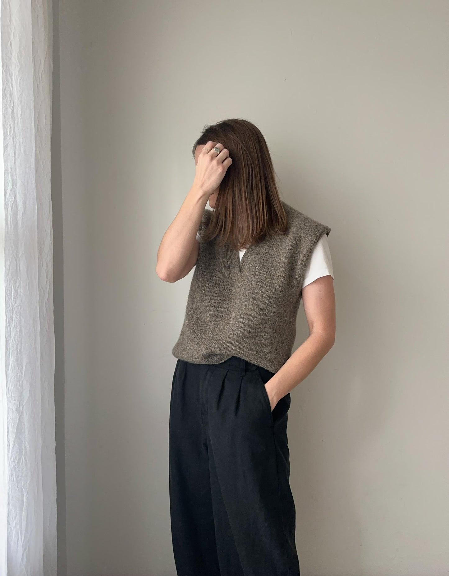Timeless V-Neck Knit Shell Knitting Pattern
