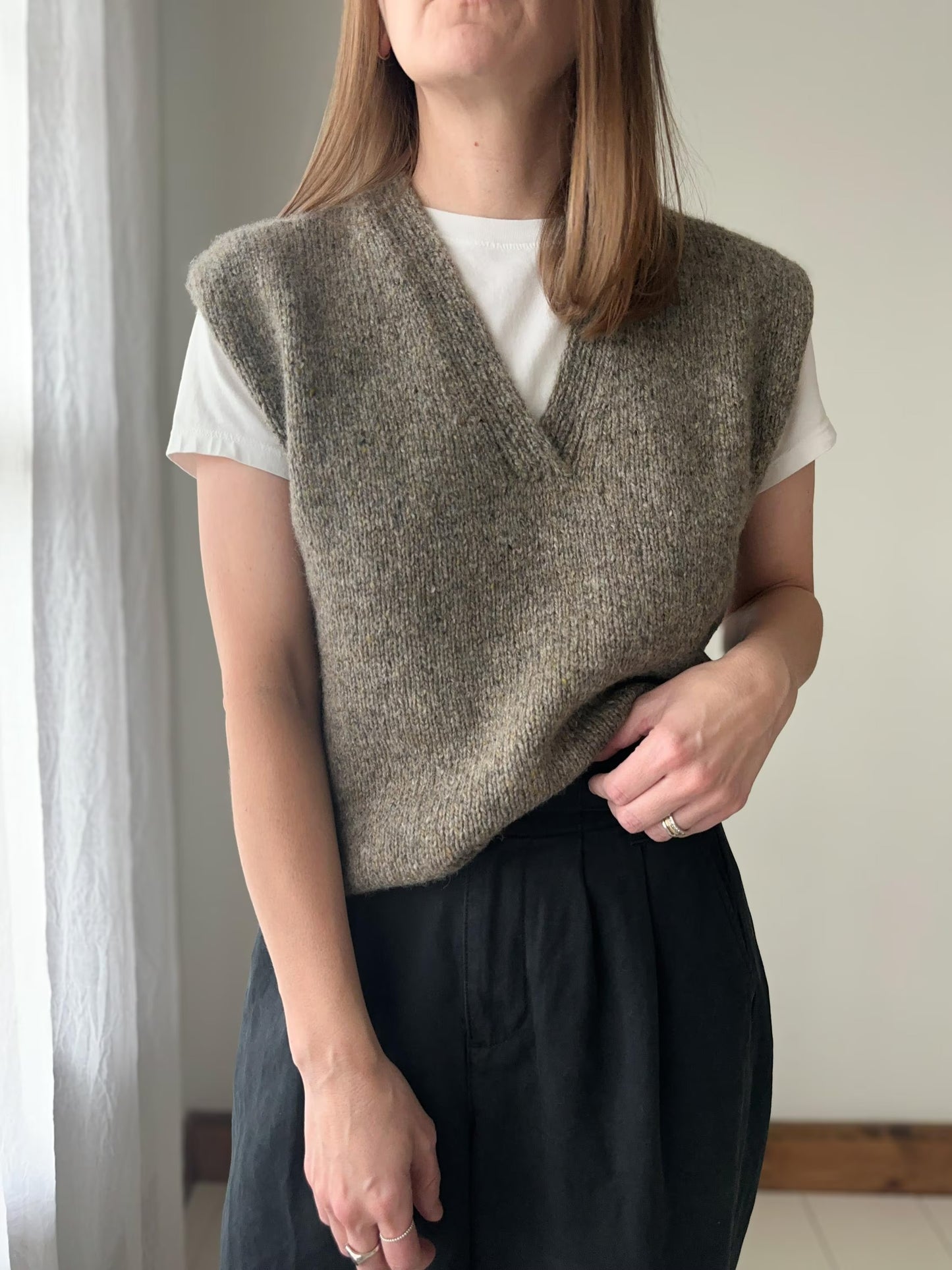 Timeless V-Neck Knit Shell Knitting Pattern