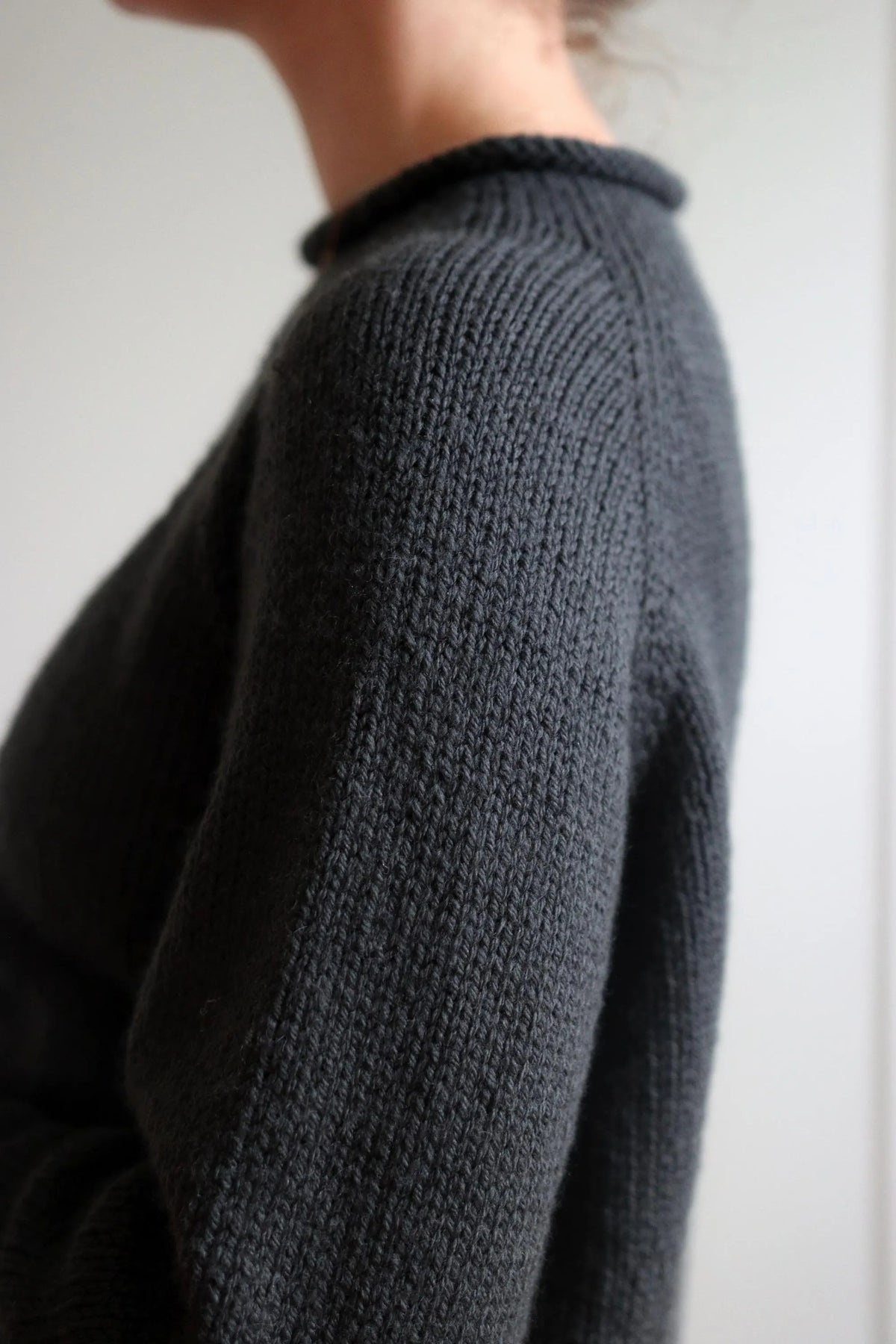 Easy Funnel Neck Raglan Pullover Knitting Pattern