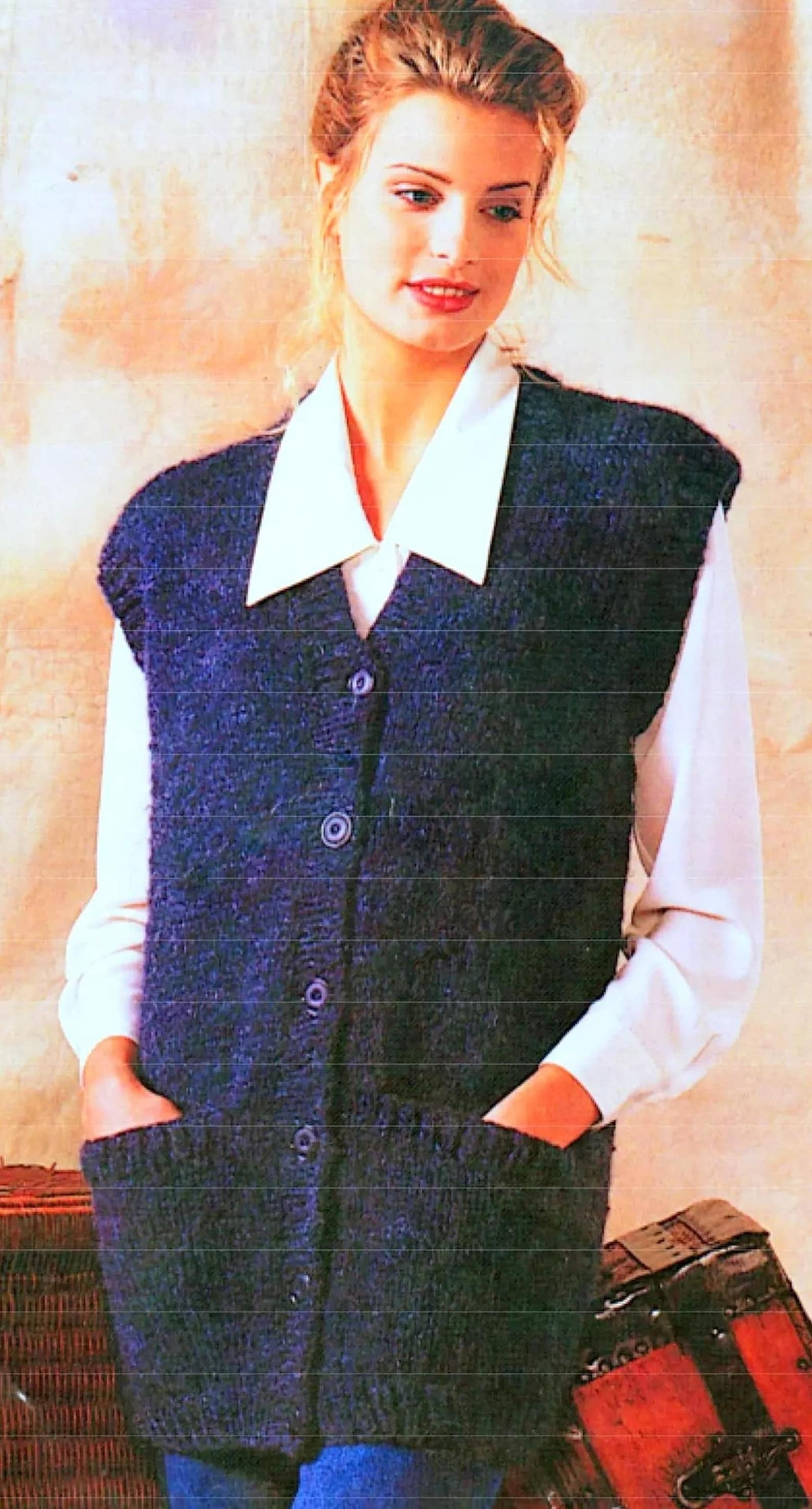 Comfy Buttoned Vest Knitting Pattern