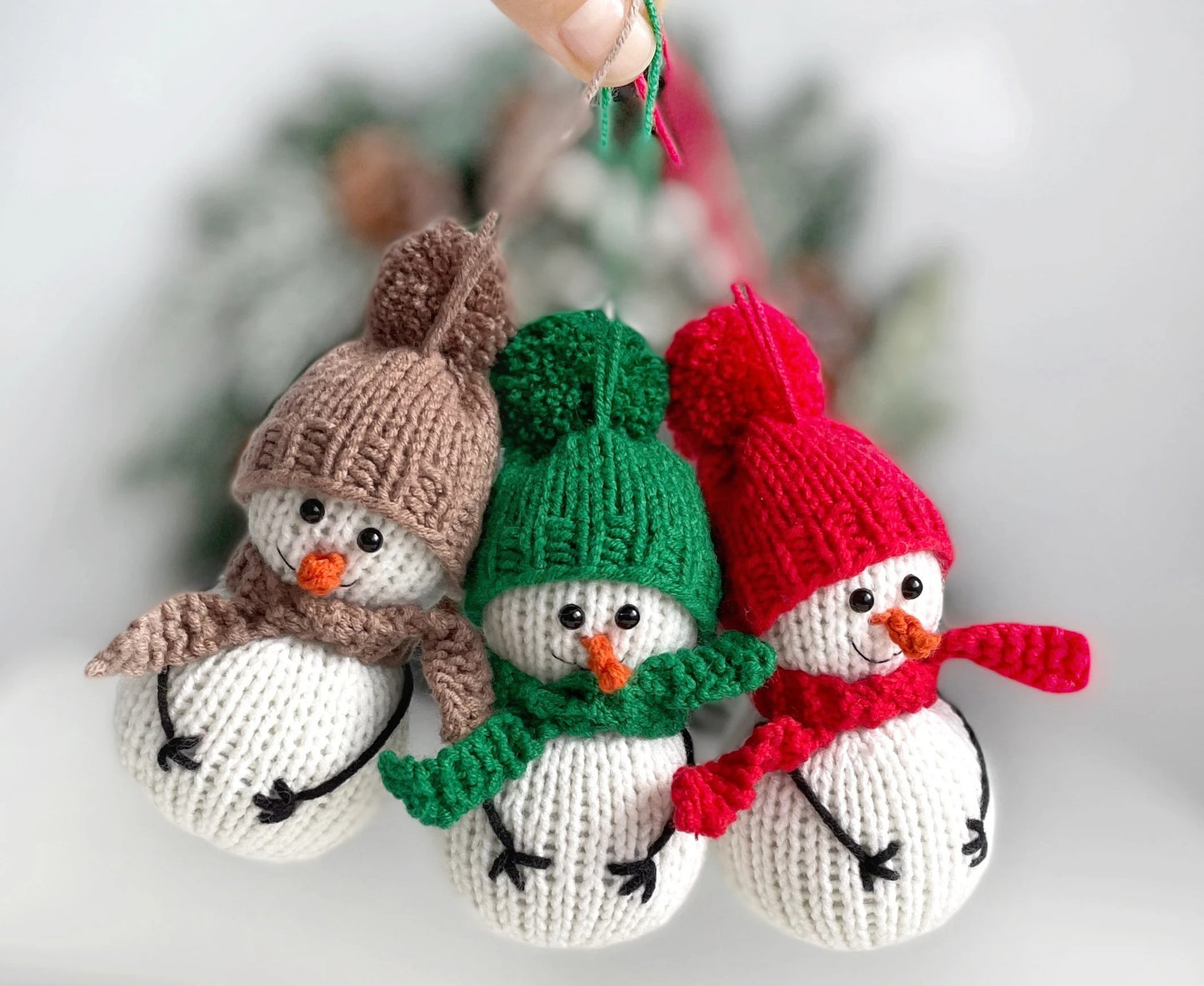Snowman Tree Decor Knitting Pattern