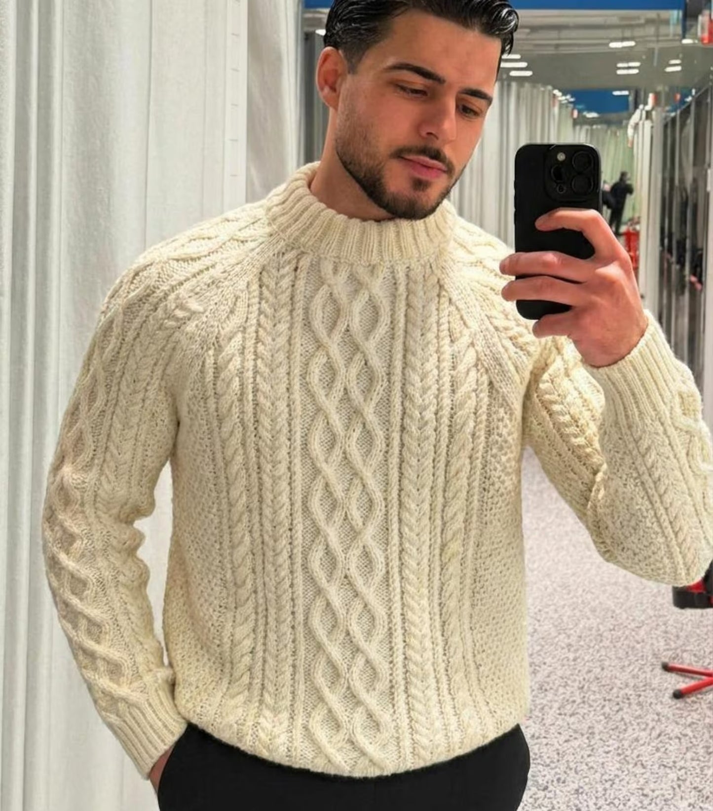 Heritage Raglan Textured Pullover Knitting Pattern