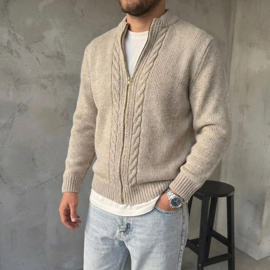Structured Zip Front Cable Jacket Knitting Pattern