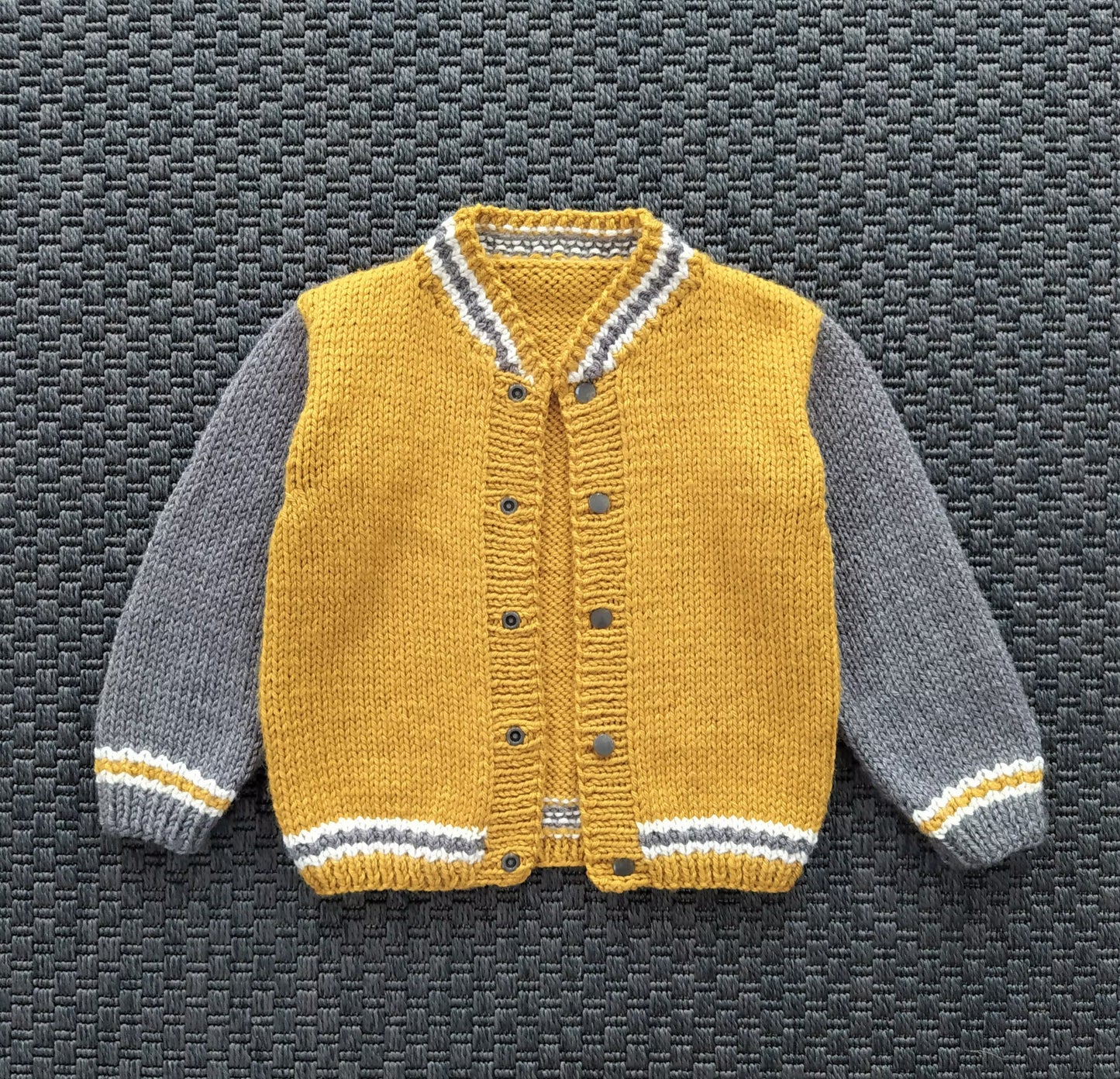 Collegiate Youth Buttoned Jacket Knitting Pattern