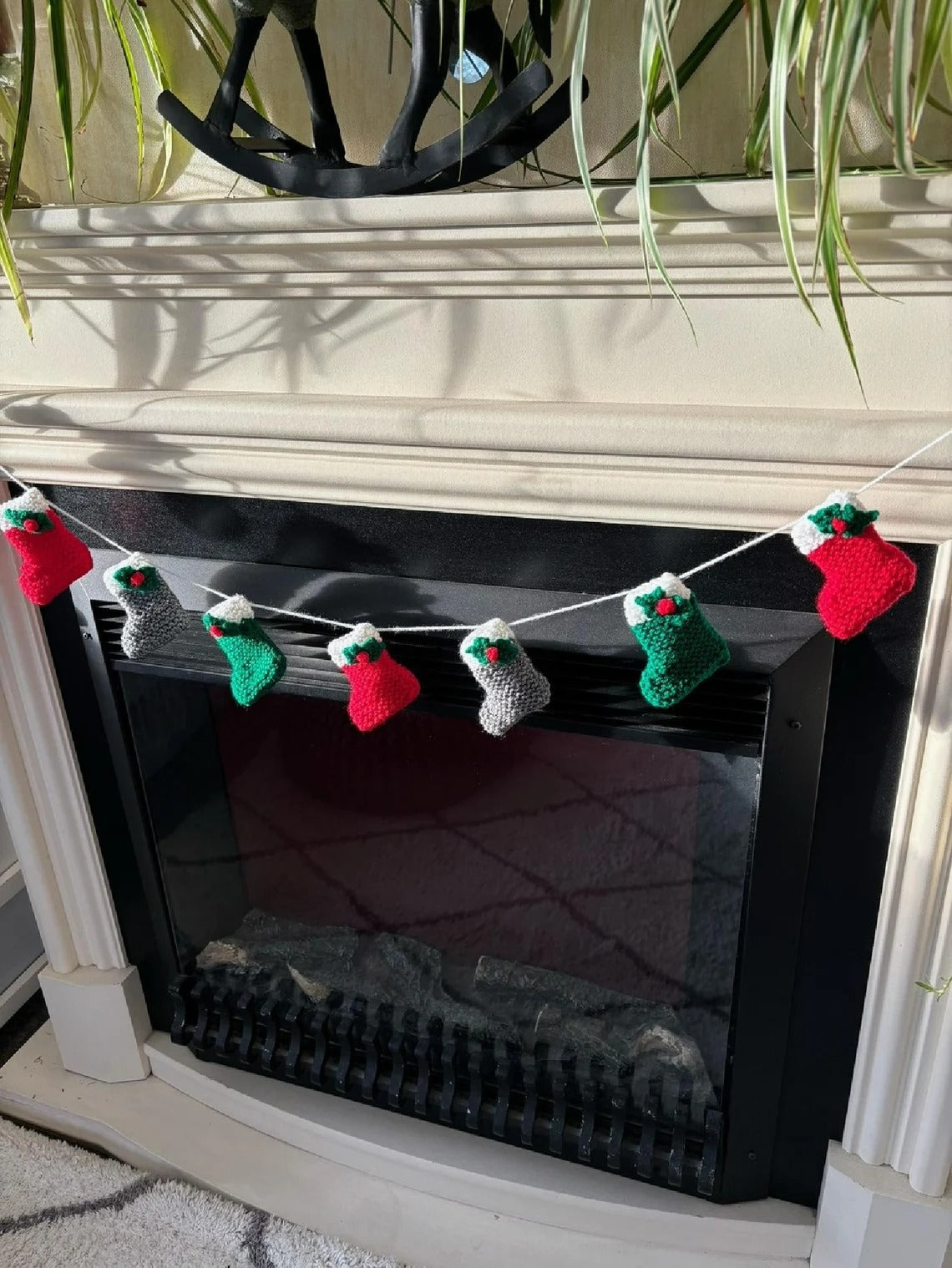 Christmas Holly Stocking Bunting Knitting Pattern