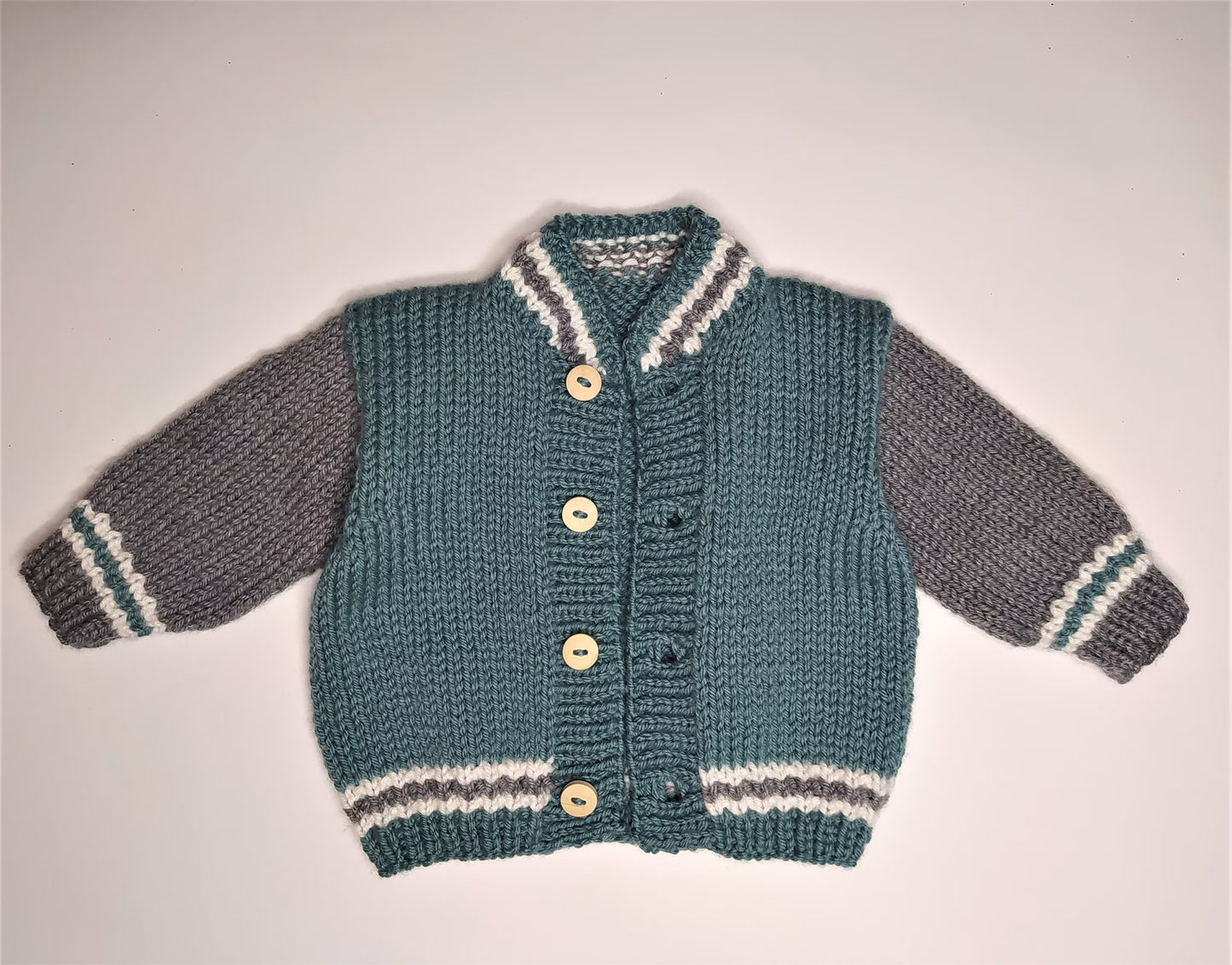 Collegiate Youth Buttoned Jacket Knitting Pattern