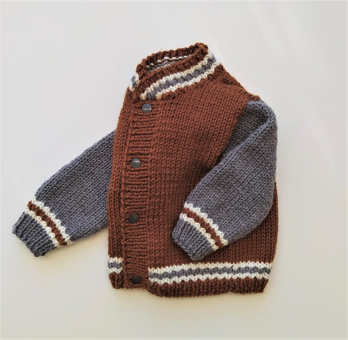 Collegiate Youth Buttoned Jacket Knitting Pattern