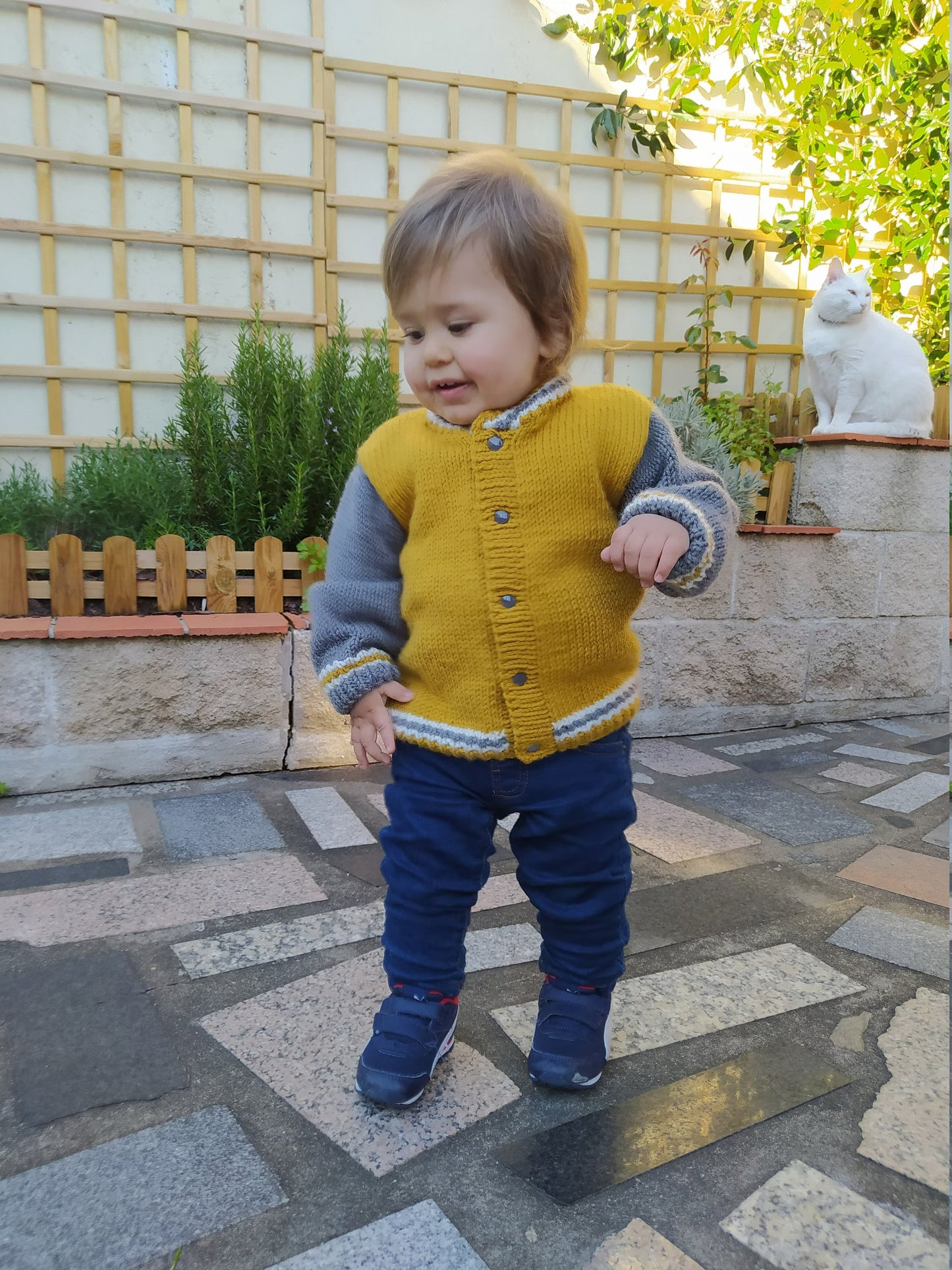 Collegiate Youth Buttoned Jacket Knitting Pattern