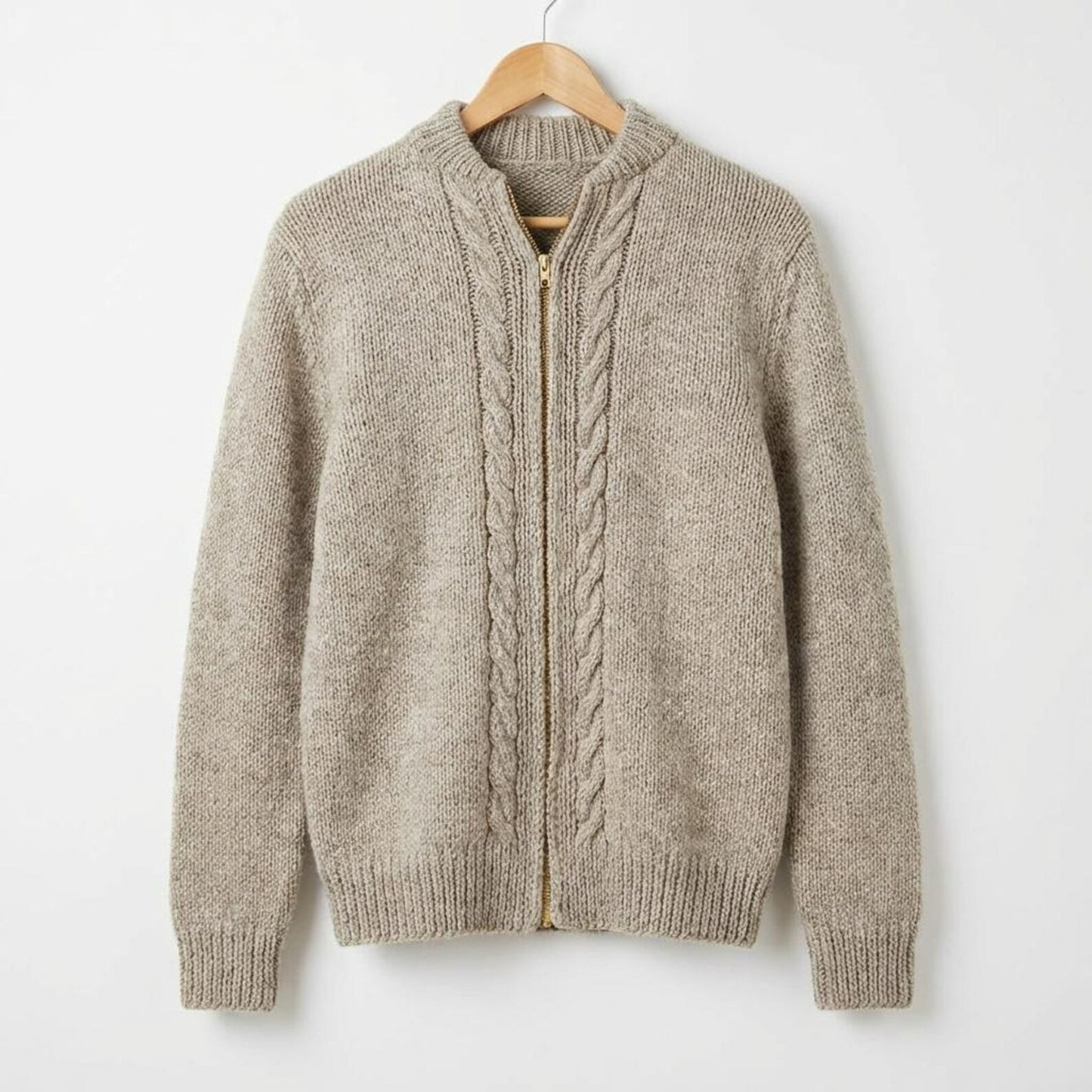 Structured Zip Front Cable Jacket Knitting Pattern