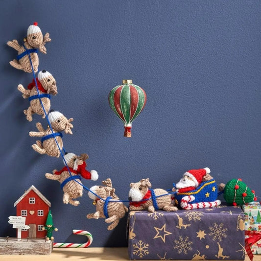 Santa Sleigh Ride Decoration Knitting Pattern