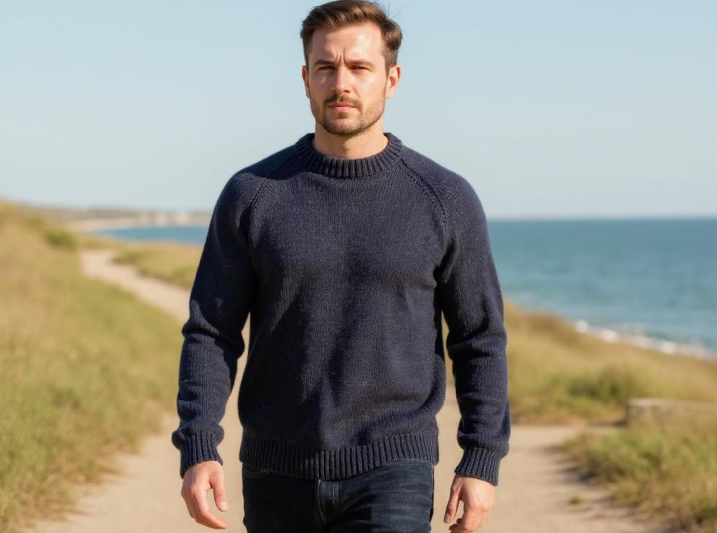 Classic Raglan Gentleman Pullover Knitting Pattern