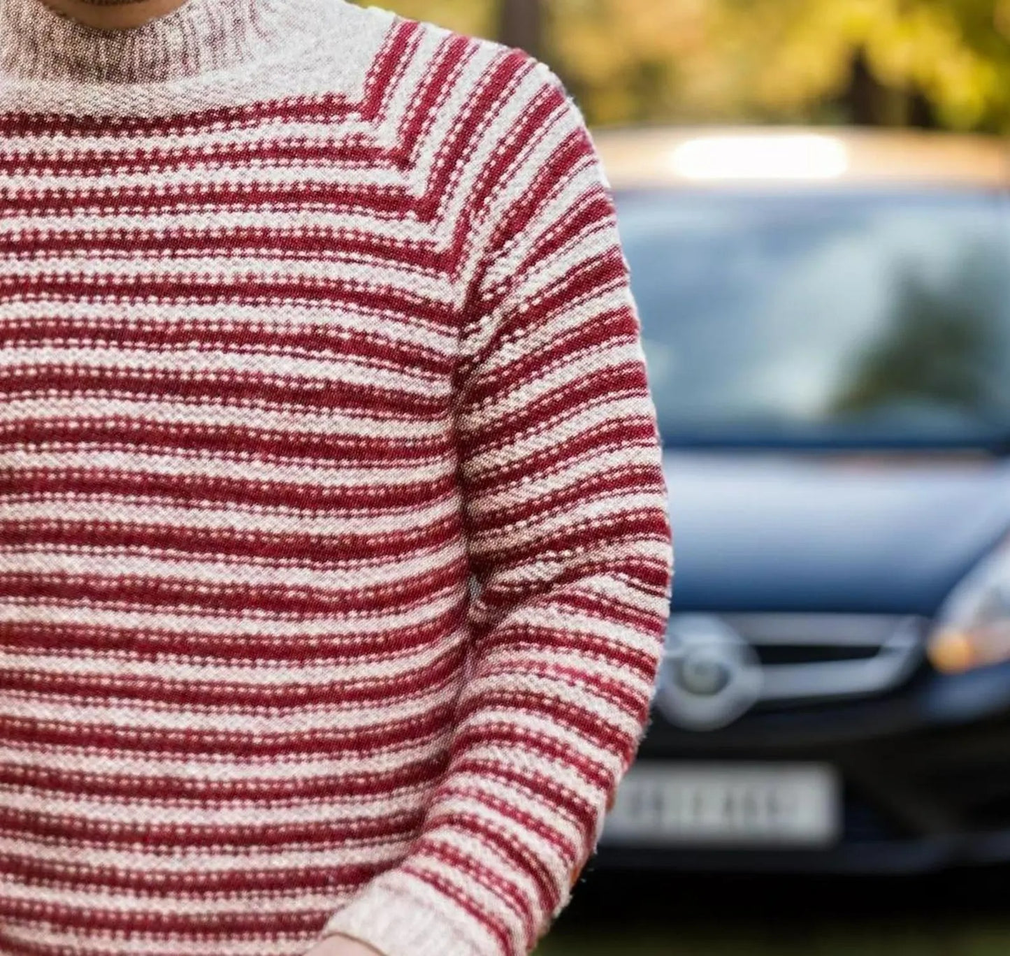 Stripped Classic Men Sweater Knitting Pattern