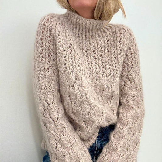 Multi Pattern Turtleneck Sweater Knitting Pattern