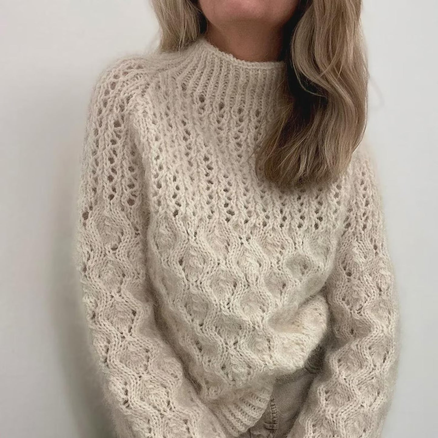 Multi Pattern Turtleneck Sweater Knitting Pattern
