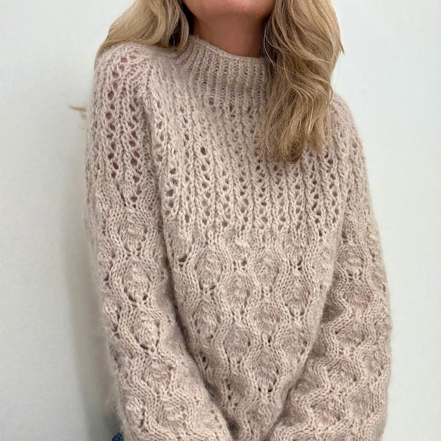 Multi Pattern Turtleneck Sweater Knitting Pattern