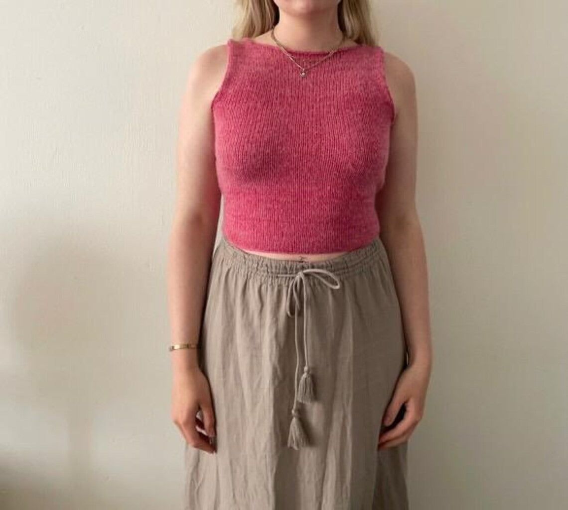 Chic Open-Back Knit Cami Knitting Pattern