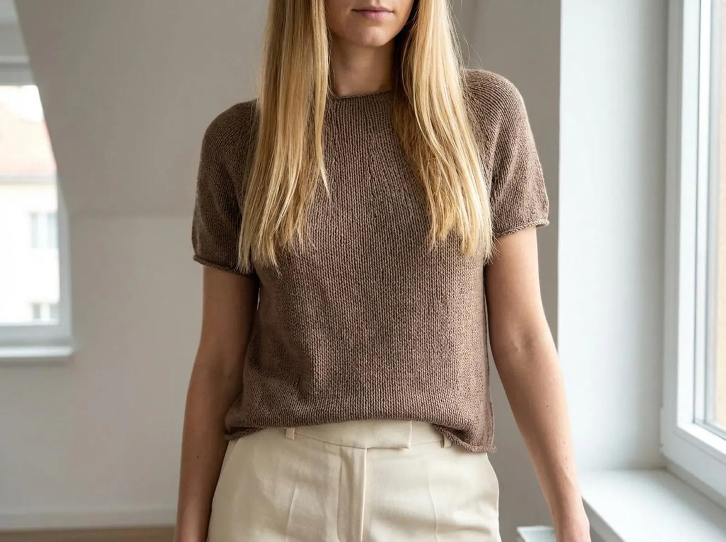 Seamless Round-Yoke Summer Tee Knitting Pattern