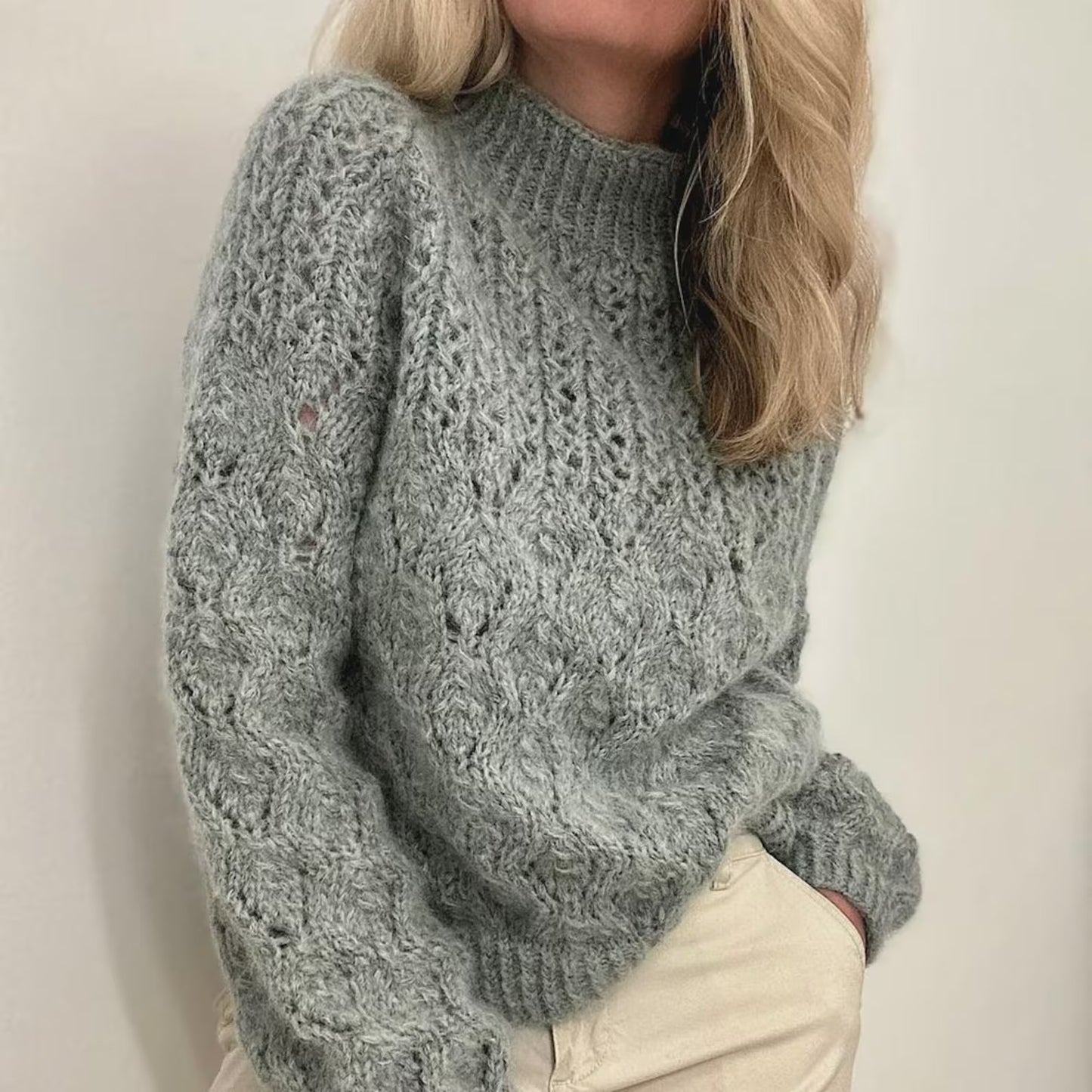 Multi Pattern Turtleneck Sweater Knitting Pattern