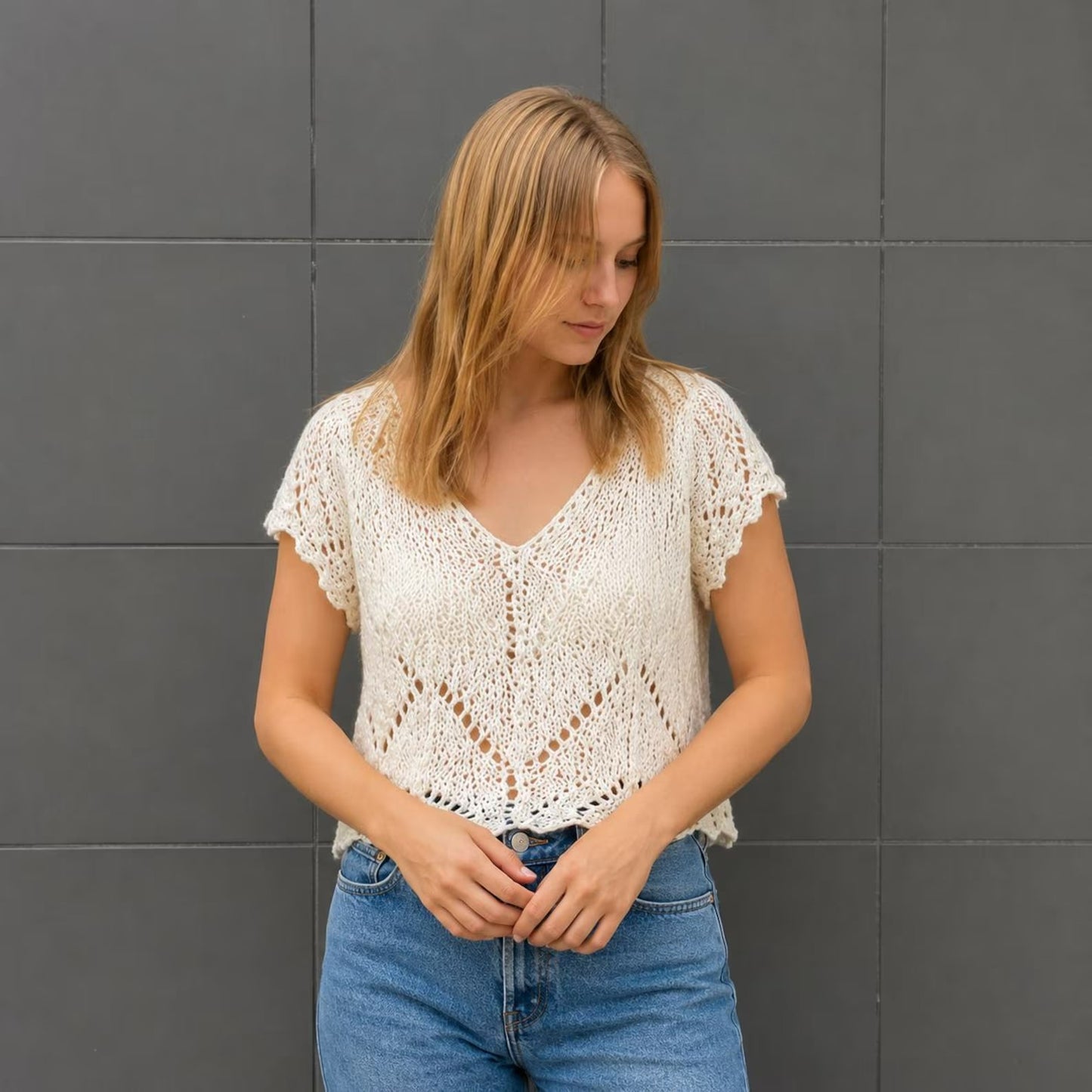 Botanical Lace Blouse Knitting Pattern