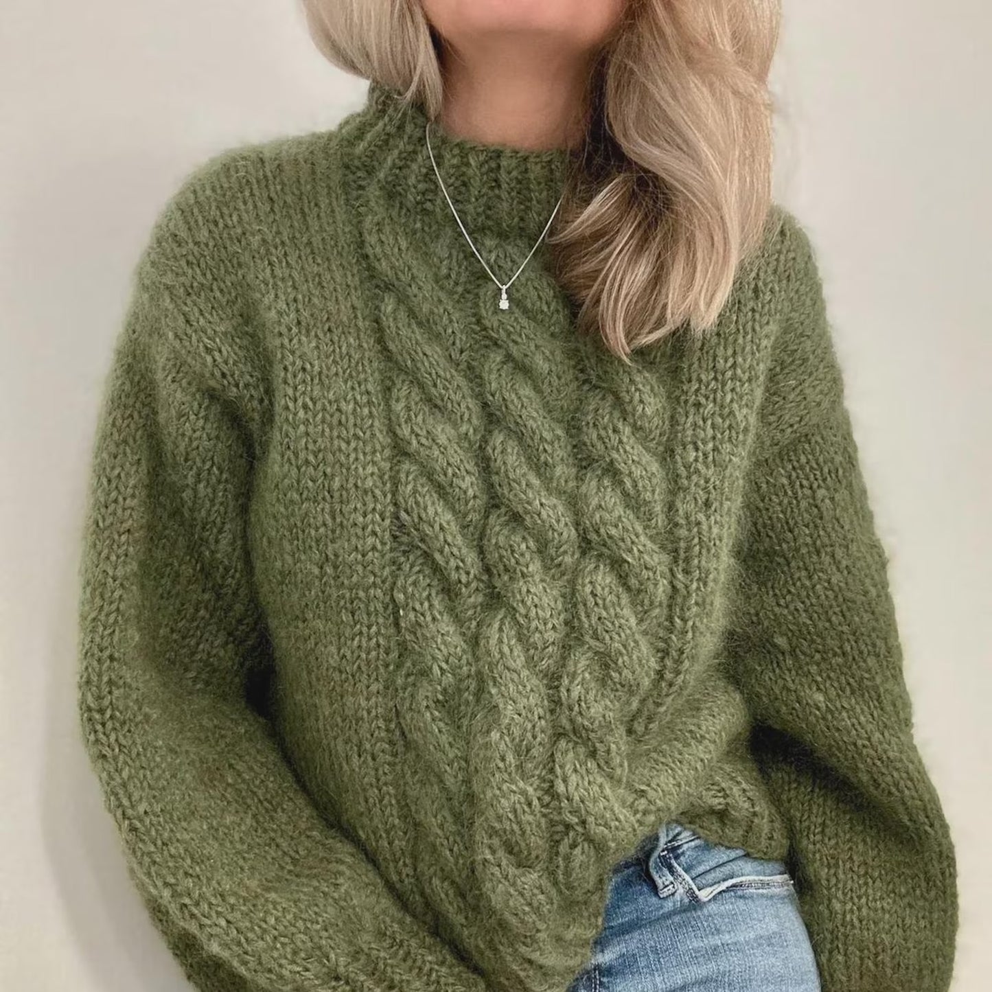 Classic-Braid Sweater Knitting Pattern