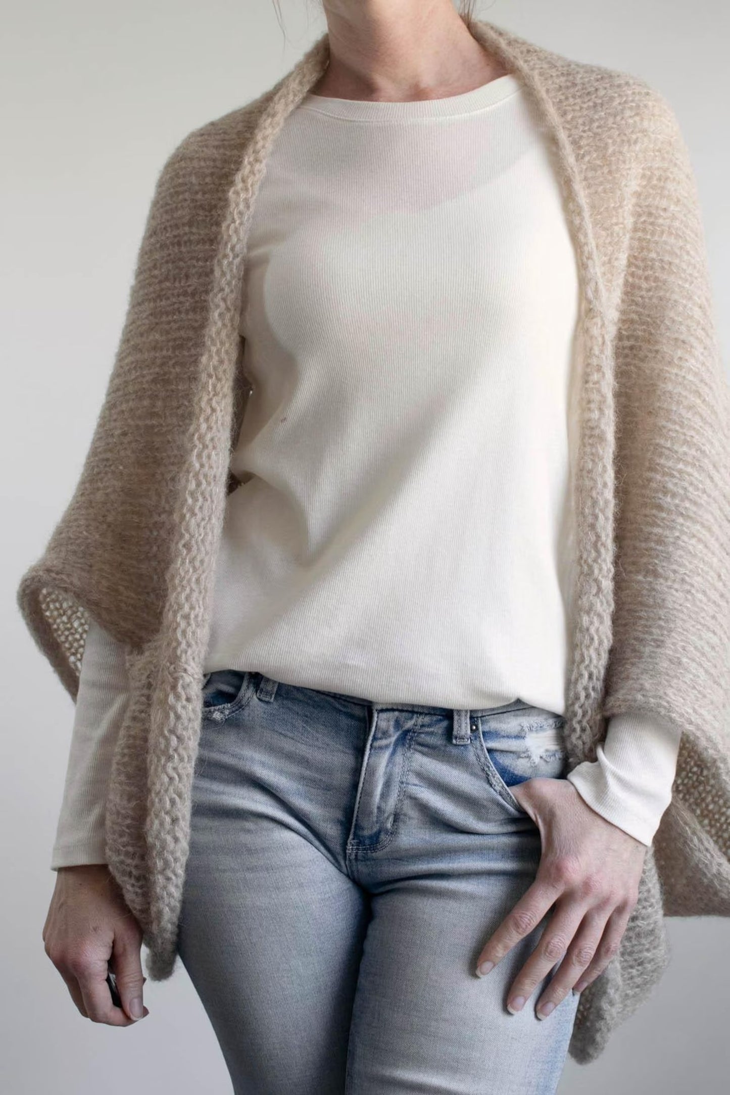 Relaxed Draped Shoulder Layer Knitting Pattern