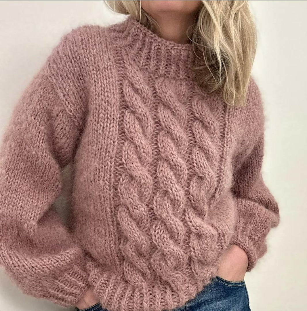 Classic-Braid Sweater Knitting Pattern