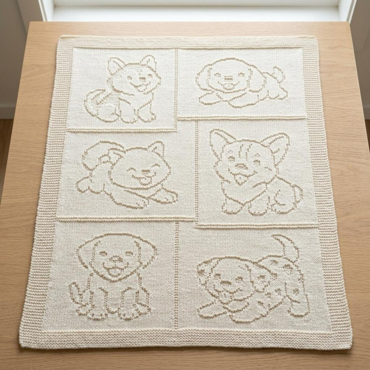 Adorable Puppy Love Baby Blanket Knitting Pattern