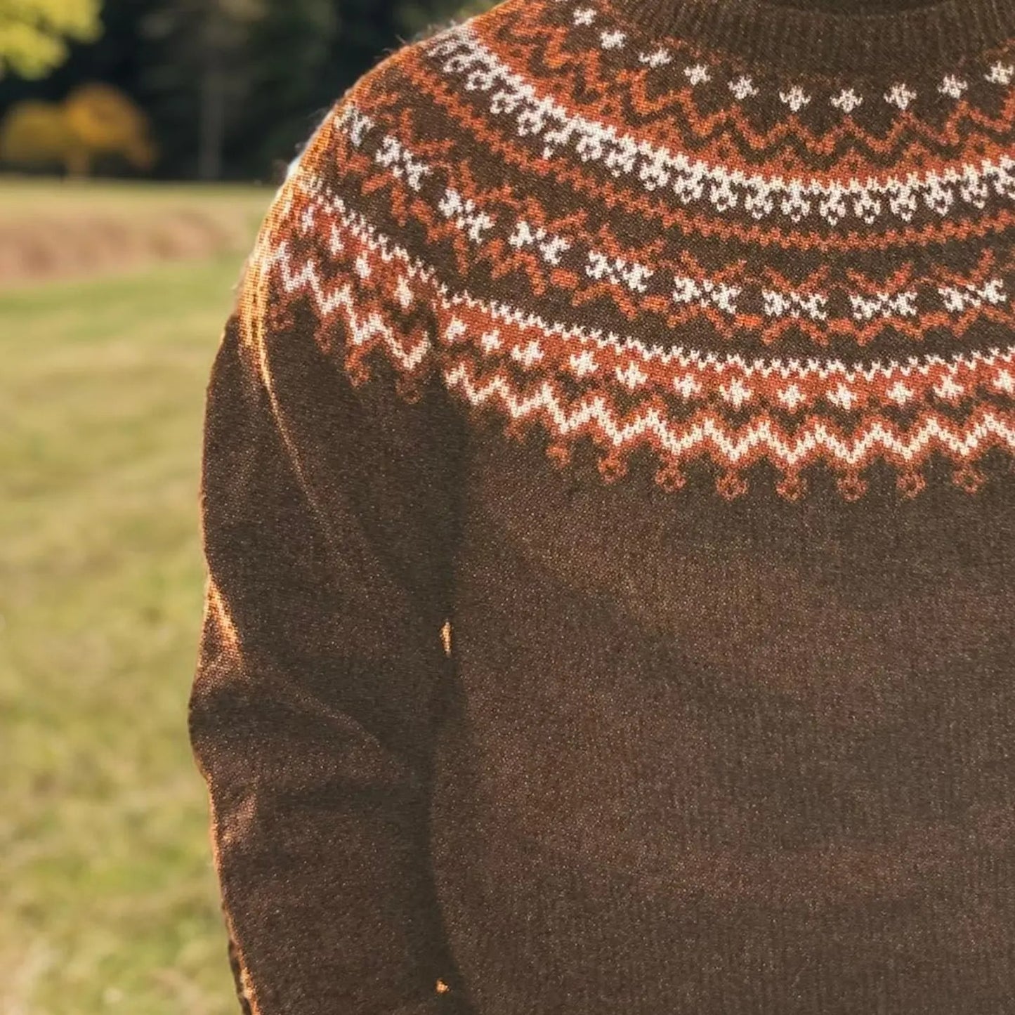 Classic Aztec Neckline Men Sweater Knitting Pattern