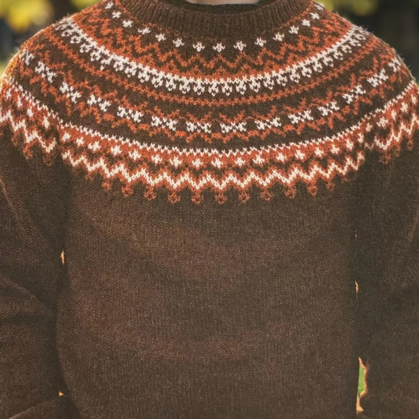 Classic Aztec Neckline Men Sweater Knitting Pattern